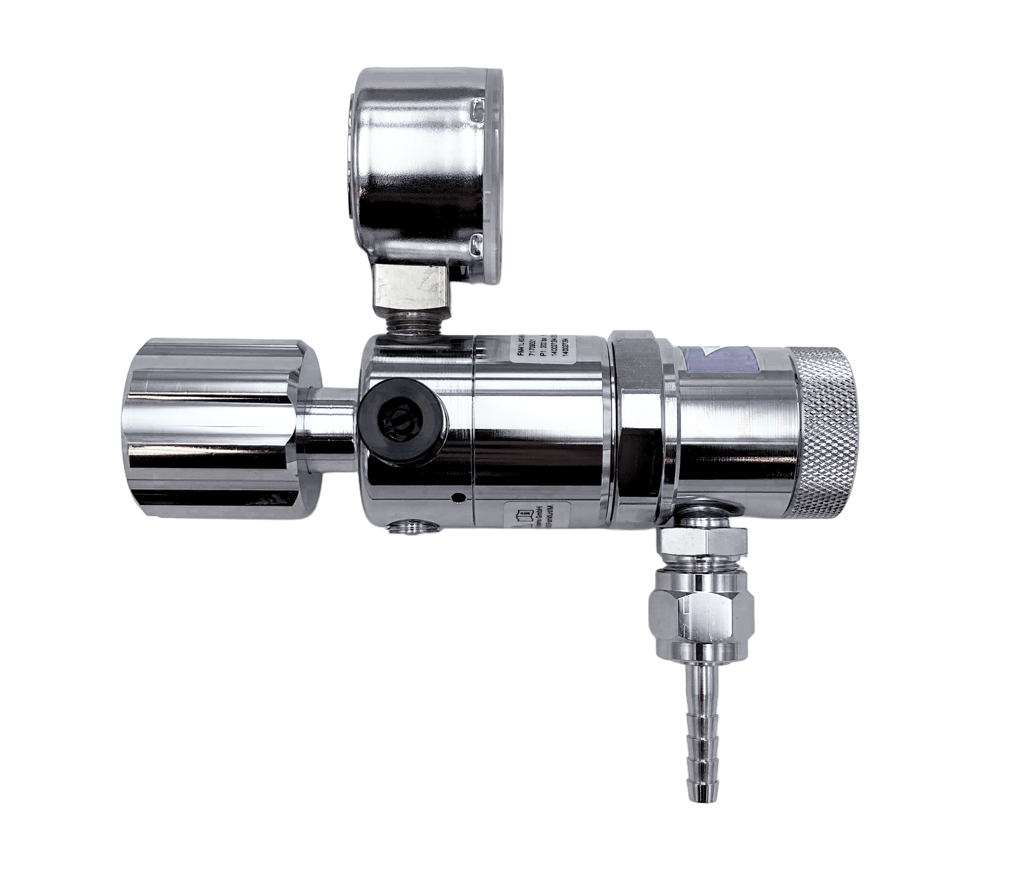 Druckregler, Manometer, Edelstahl, Schlauchanschluss