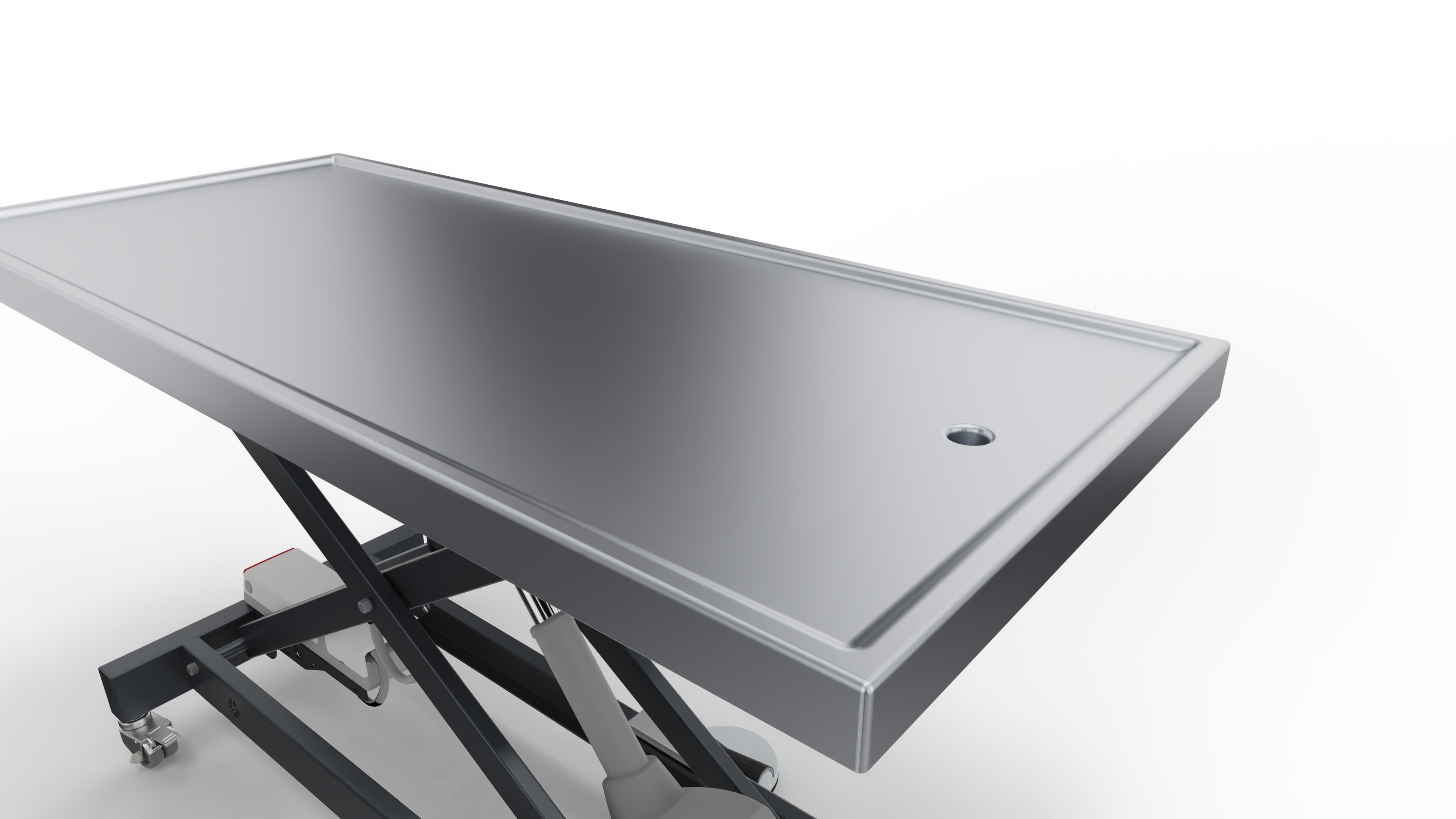 Schreibtisch, Metall, Tablett, Platte, Rollenstativ