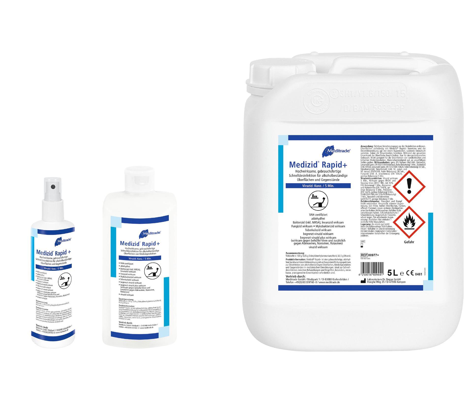 Medizid® Rapid V Alkoholische Schnelldesinfektion umfassend wirksam