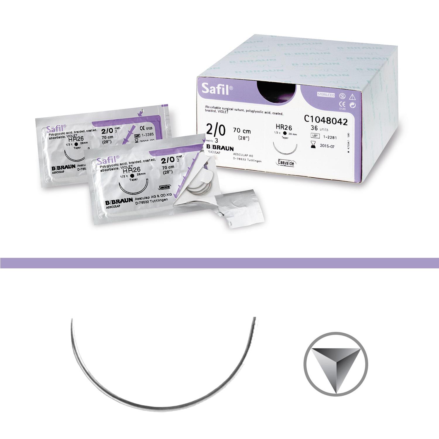 SAFIL VIOLETT 8/0 (0,4) 30CM 2XDLM6S, 12 Stück SAFIL VIOLETT 8/0 (0,4) 30CM 2XDLM6S, 12 Stück