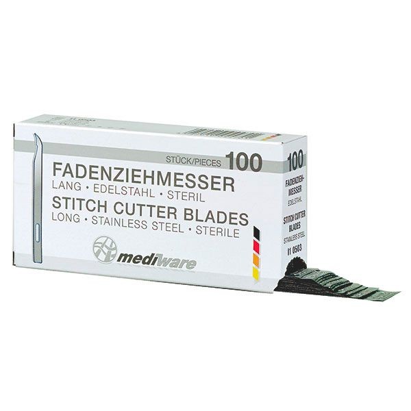 Stitch Cutter Blades, Edelstahl, Lang, 100 Stück, Boxenverpackung