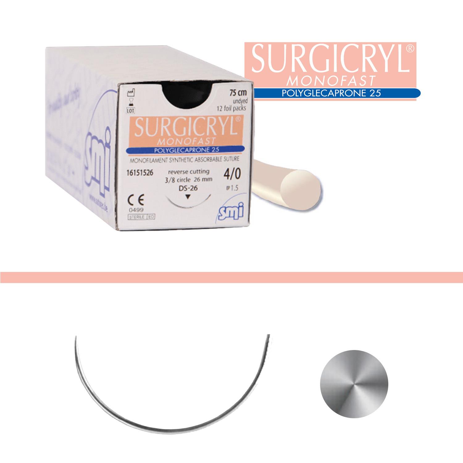 Surgicryl monofast HR13 USP 5/0 metr.1 45cm 12 Stück Surgicryl monofast HR13 USP 5/0 metr.1 45cm 12 Stück