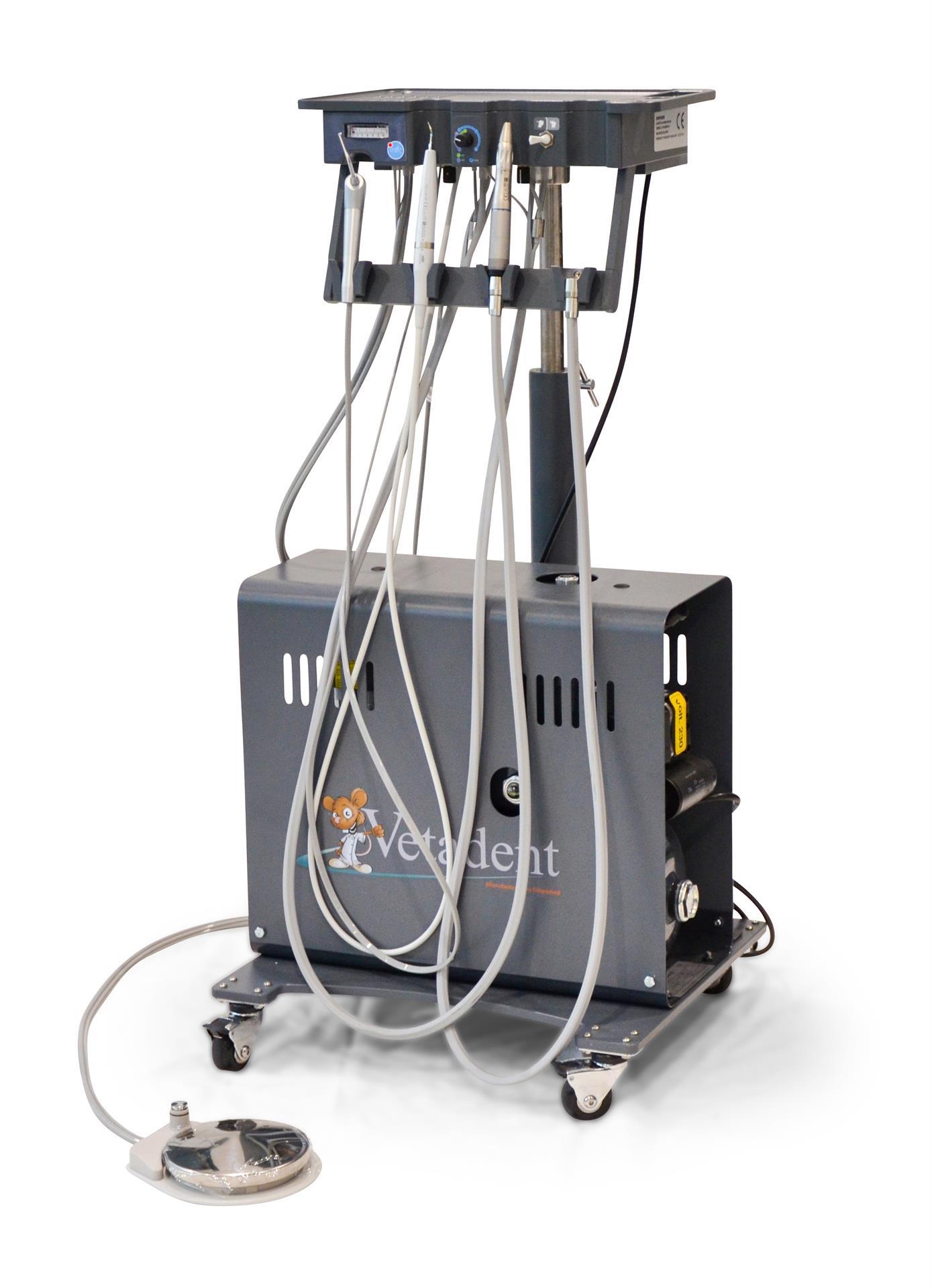 Dentaleinheit Intro auf Fahrgestell inkl. Kompressor mit NSK LED Piezo Scaler und Wasserführung Maschine, Gaspumpe, Pumpe