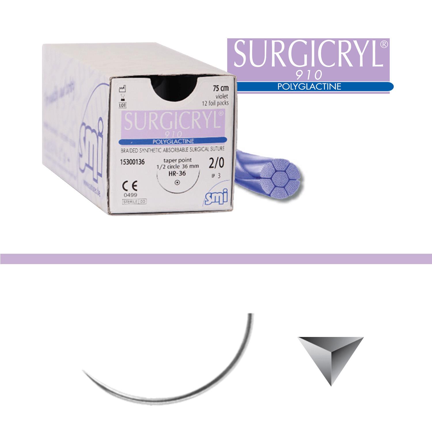 Surgicryl 910 EP 2 USP 3/0 DS 24 75 cm 12 Stück Surgicryl 910 EP 2 USP 3/0 DS 24 75 cm 12 Stück