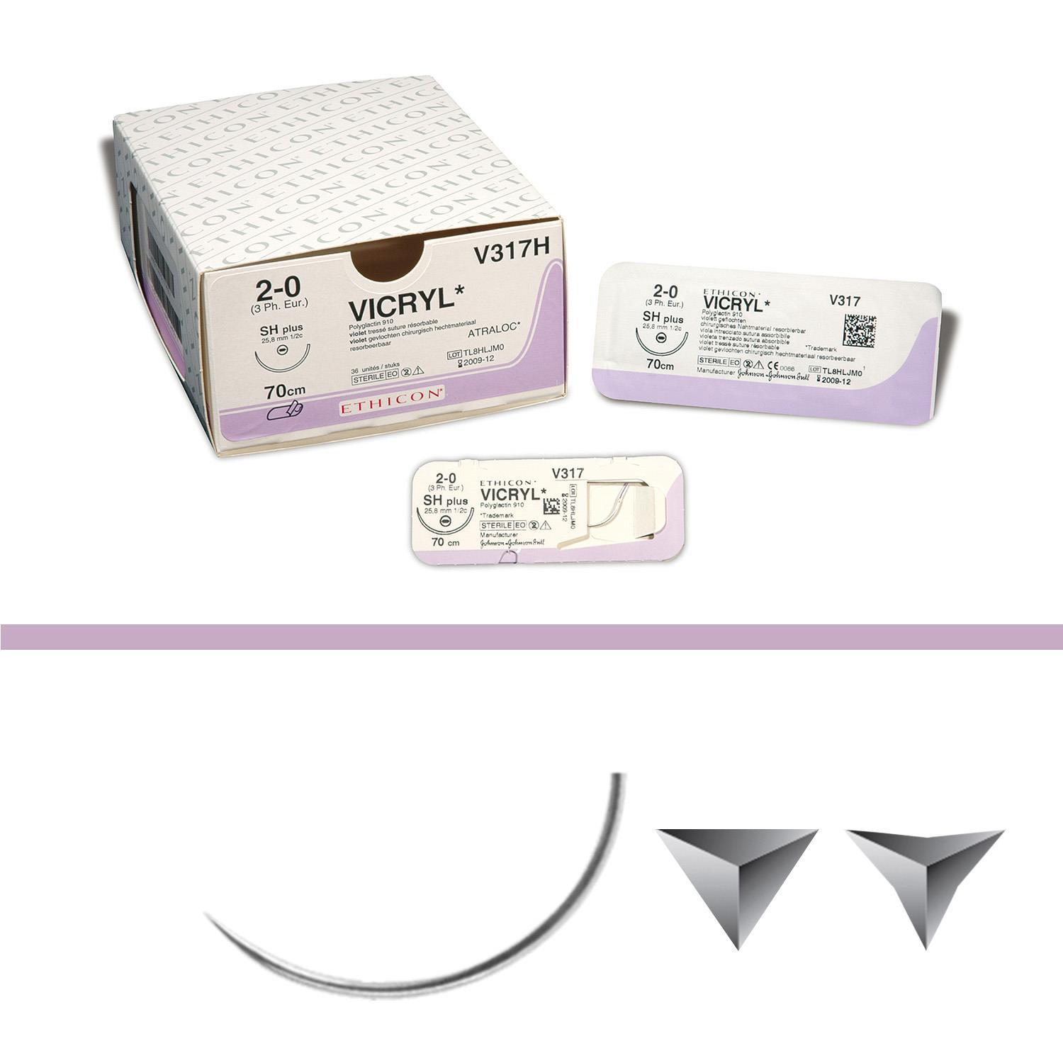 Vicryl ungefärbt geflochten V240G, USP4-0, 0,70m, V4 3/8-Kreis Rundkörper Nadel mit schneidender Spitze 17 mm, 12 Stück Vicryl ungefärbt geflochten V240G, USP4-0, 0,70m, V4 3/8-Kreis Rundkörper Nadel mit schneidender Spitze 17 mm, 12 Stück