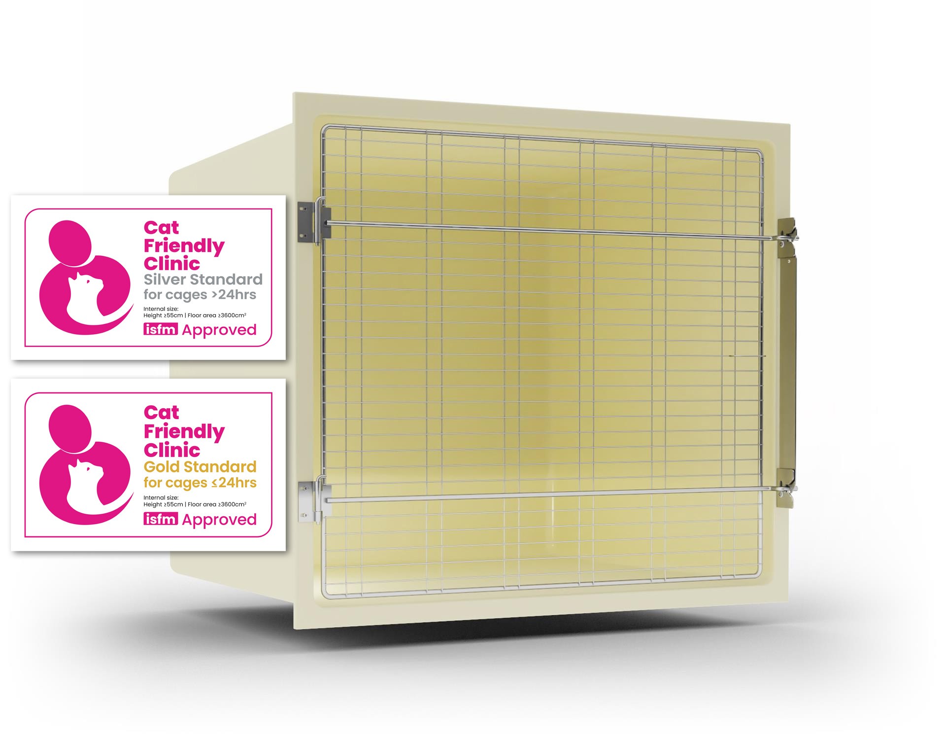 Tierbox indulab Typ  3  mit Gittertür aus glasfaserverstärktem Polyester, bitte geben Sie den gewünschten Anschlag an Den, Drinnen, Kabinett, Zwinger, Visitenkarte