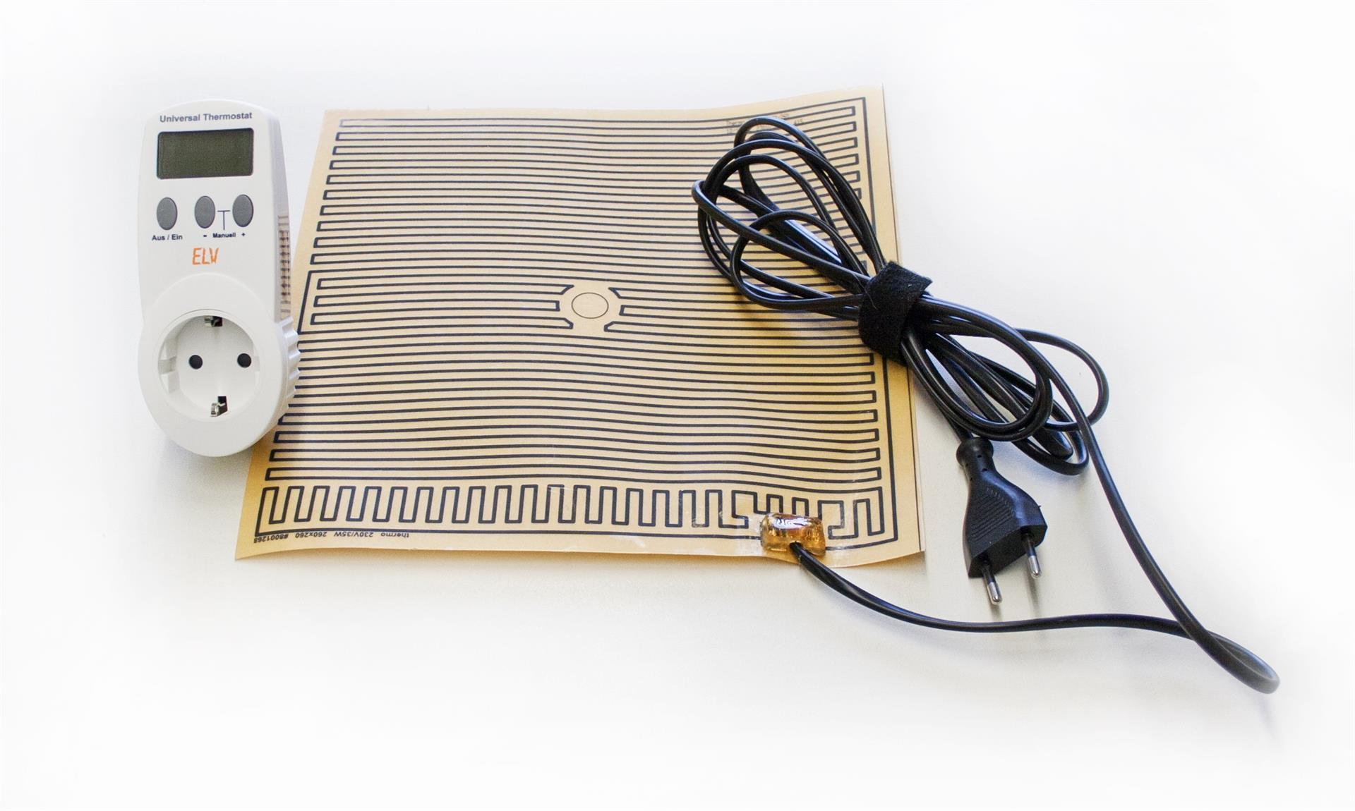 Heizelement für Tierboxen aus Polyester, mit einstellbarem Thermostat Heizelement für Tierboxen aus Polyester, mit einstellbarem Thermostat
