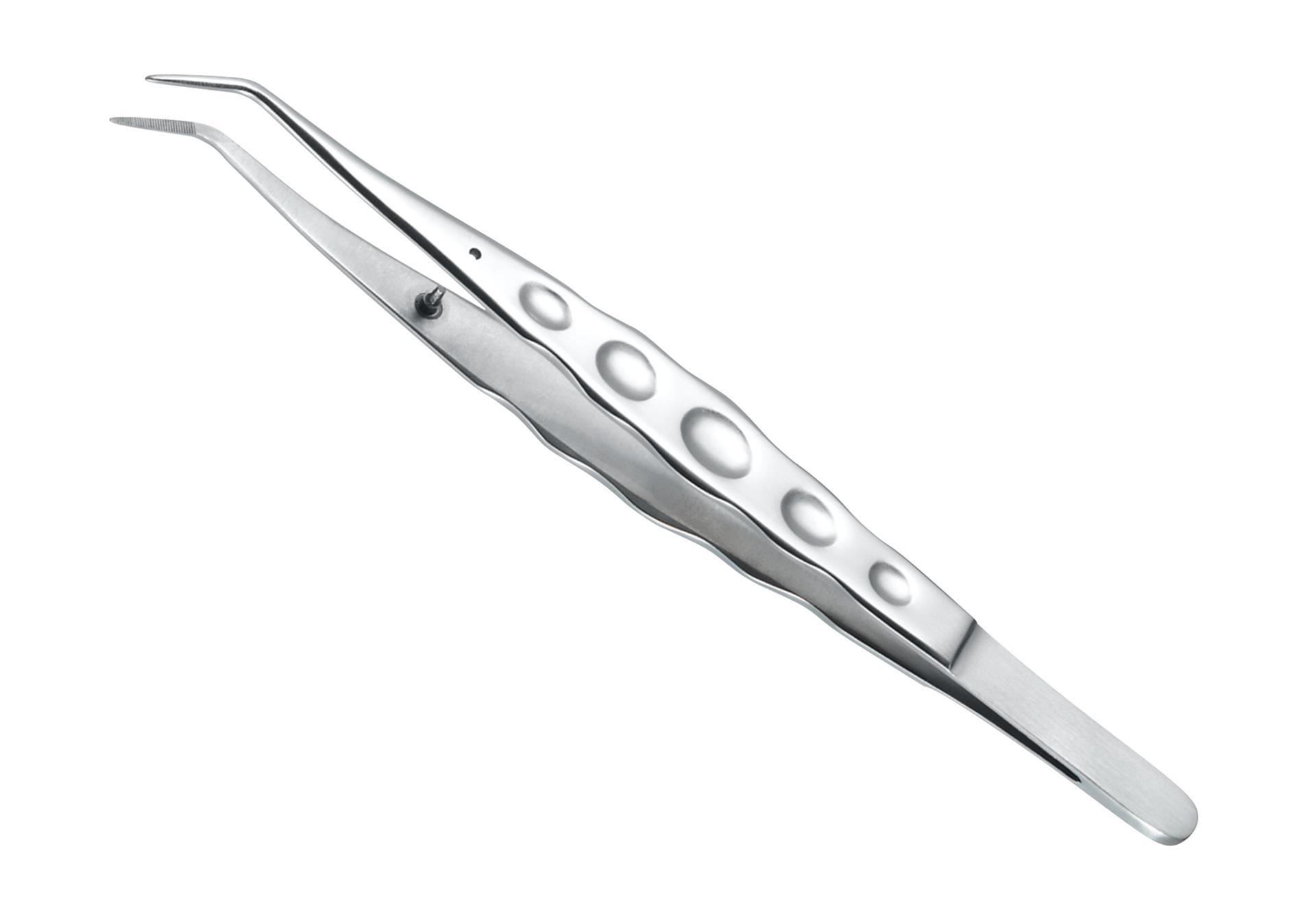 Zahnpinzette mit Stop-stift Ergonomic 15cm, gerieft Zahnpinzette mit Stop-stift Ergonomic 15cm, gerieft