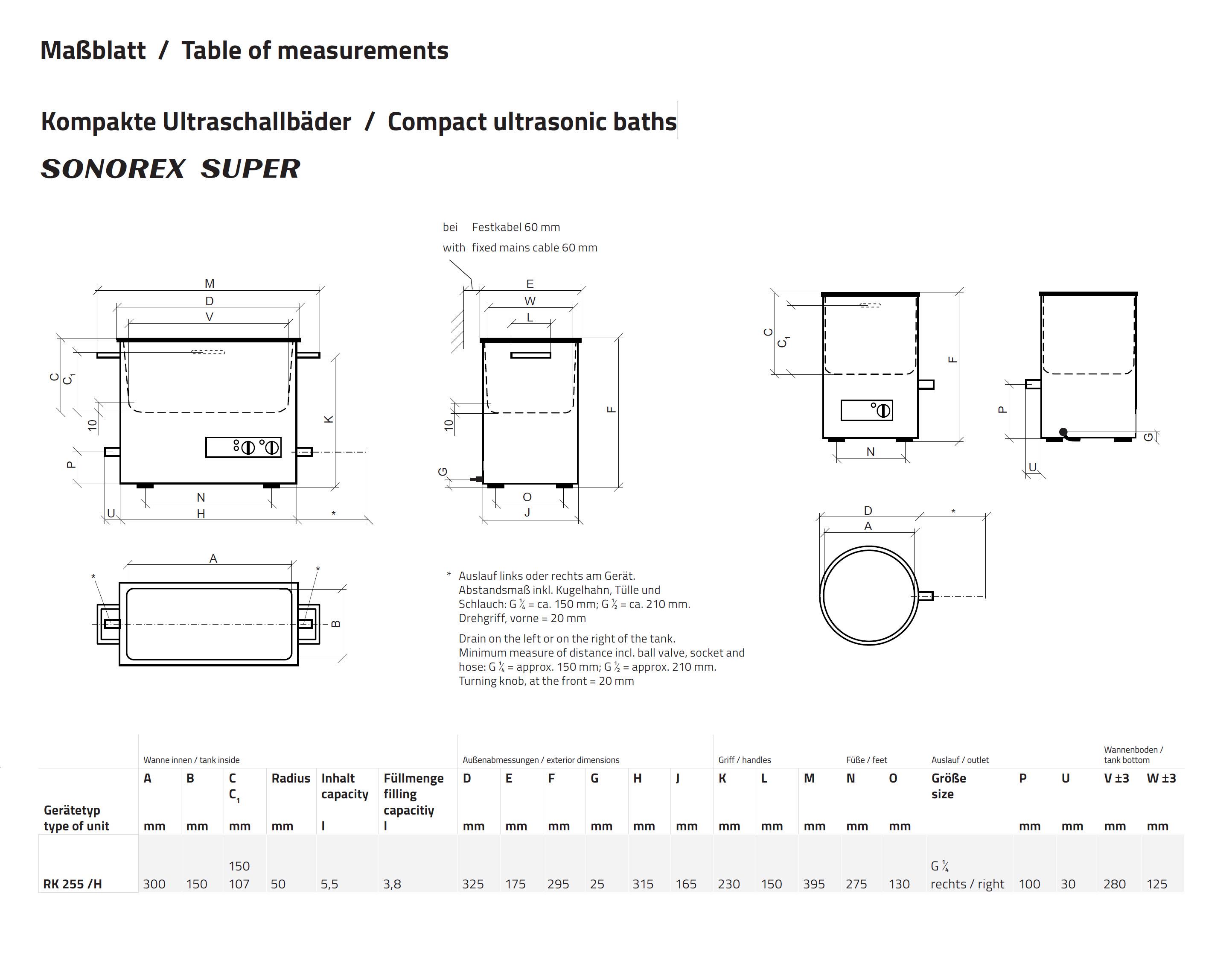 Ultraschall-Reinigungsgerät RK 255 Sonorex Super ohne Heizung Ultraschall-Reinigungsgerät RK 255 Sonorex Super ohne Heizung