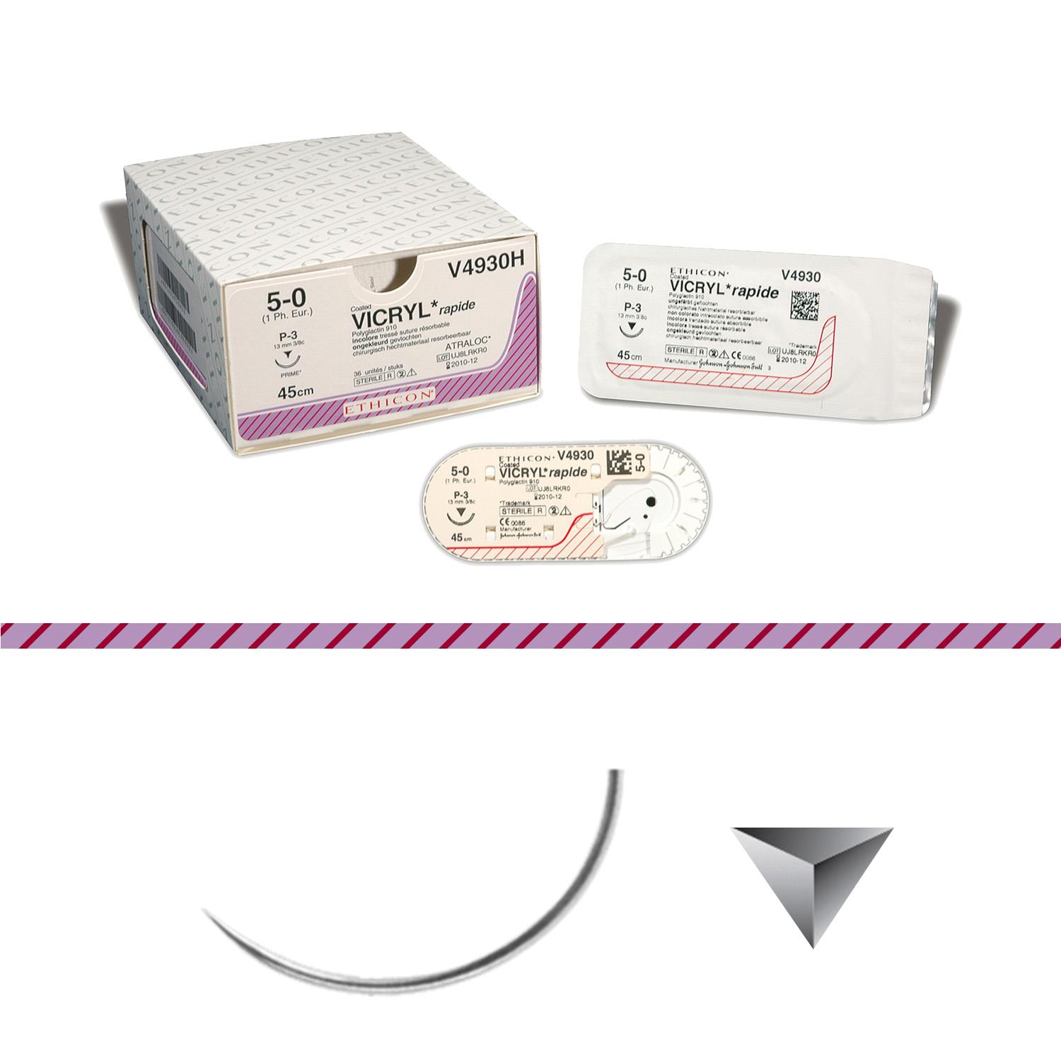 Vicryl RAPID ungefärbt geflochten V2920H, USP4-0, 0,45m, FS2, 36 Stück Vicryl RAPID ungefärbt geflochten V2920H, USP4-0, 0,45m, FS2, 36 Stück