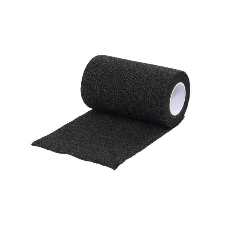 Verbandrolle, selbsthaftende Bandage, schwarz, elastisch, Gitterstruktur