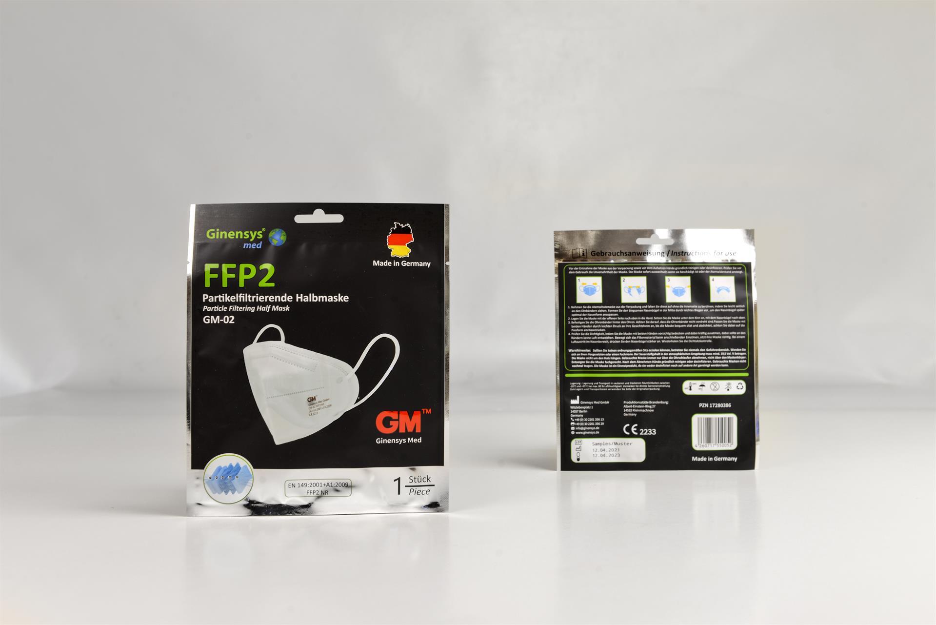 FFP2 Atemschutzmasken GM-02, 5-lagig weiß, 50 Stück FFP2 Atemschutzmasken GM-02, 5-lagig weiß, 50 Stück
