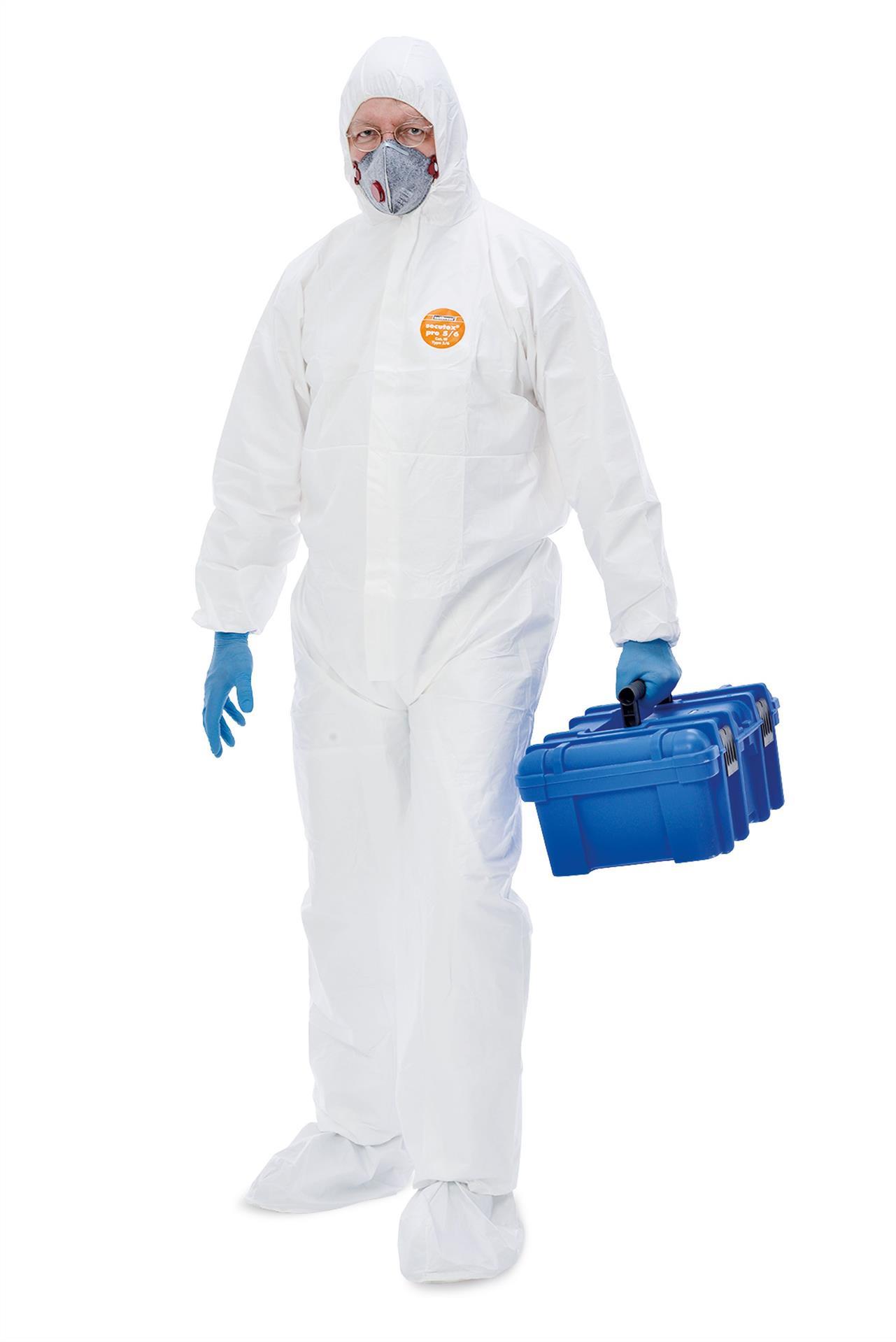 Secutex pro 5/6, Einweg-Schutzoverall, Gr. M  weiß, 25 Stück, Kategorie III, CE 0121 Secutex pro 5/6, Einweg-Schutzoverall, Gr. M  weiß, 25 Stück, Kategorie III, CE 0121