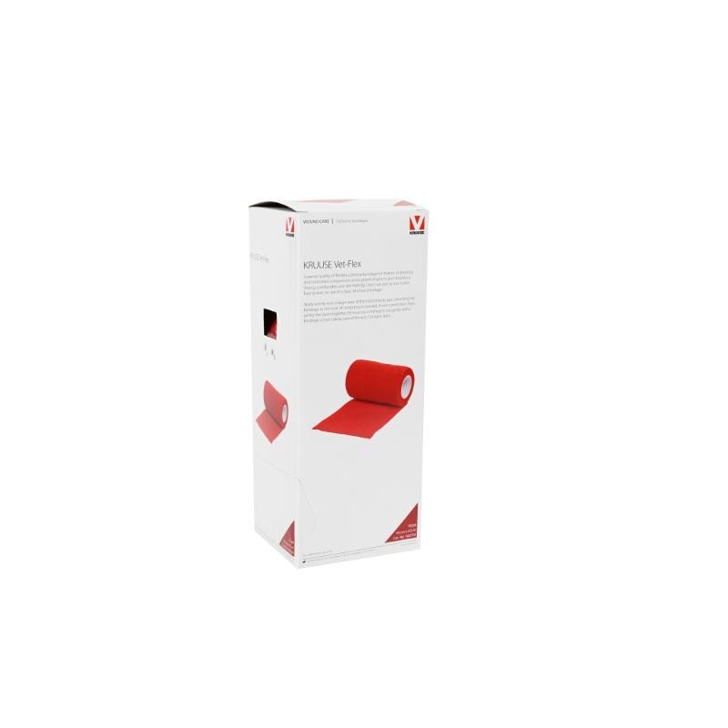 Vet-Wickelbandage, selbsthaftende Bandage, rote Bandage, Bandagenrolle