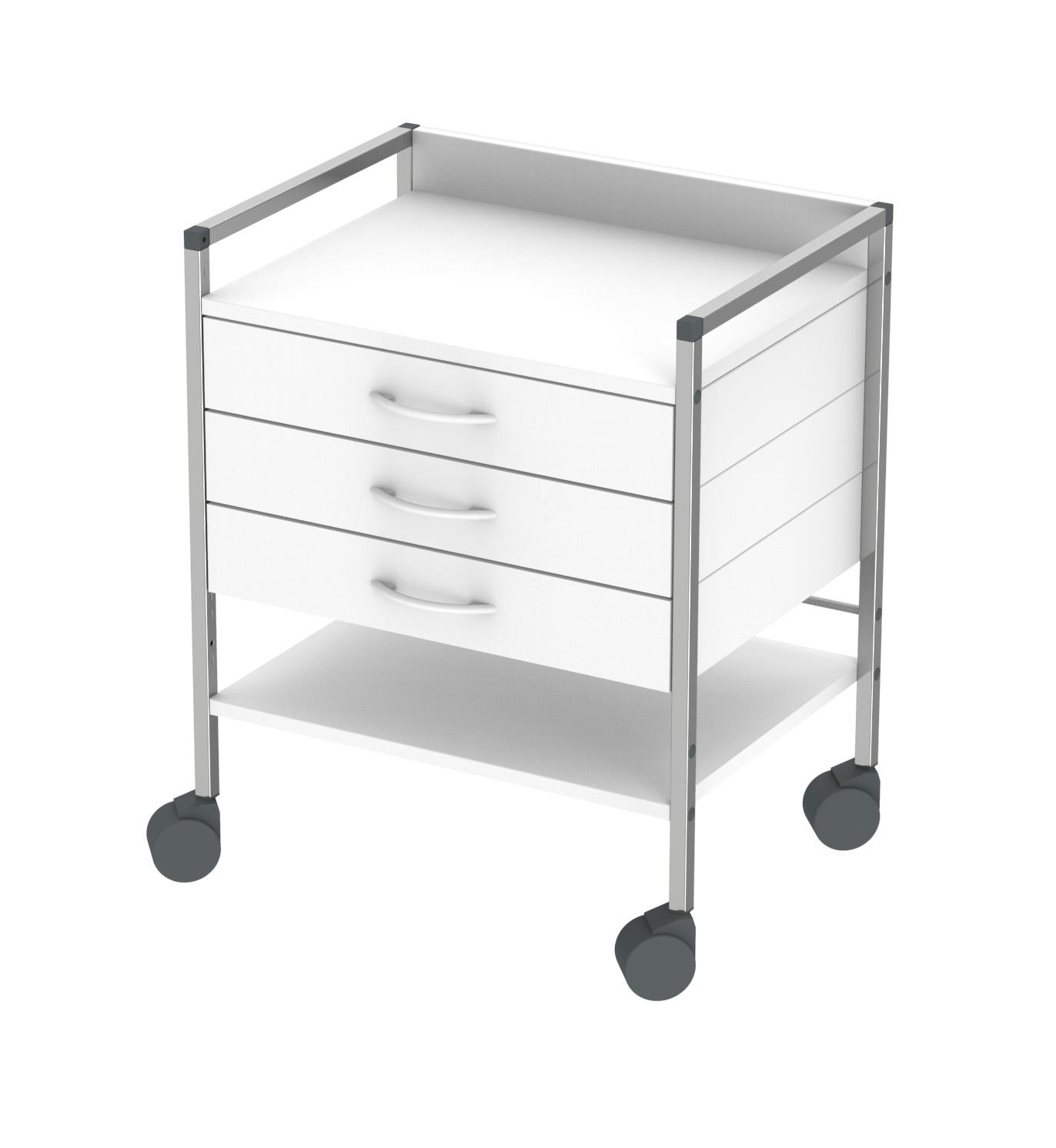 Variocar 60, weiß 73 cm hoch - 3 Schubladen