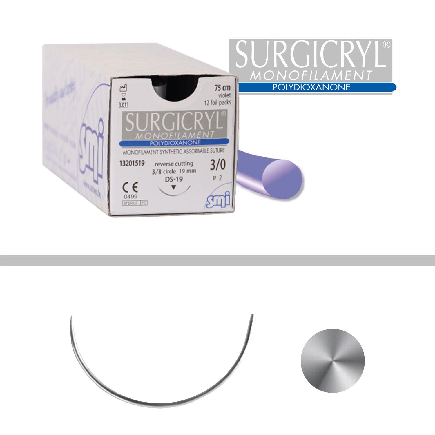 Surgicryl monofil HR13, USP 6/0, metric 0.7, 45 cm 12 Stk. Surgicryl monofil HR13, USP 6/0, metric 0.7, 45 cm 12 Stk.