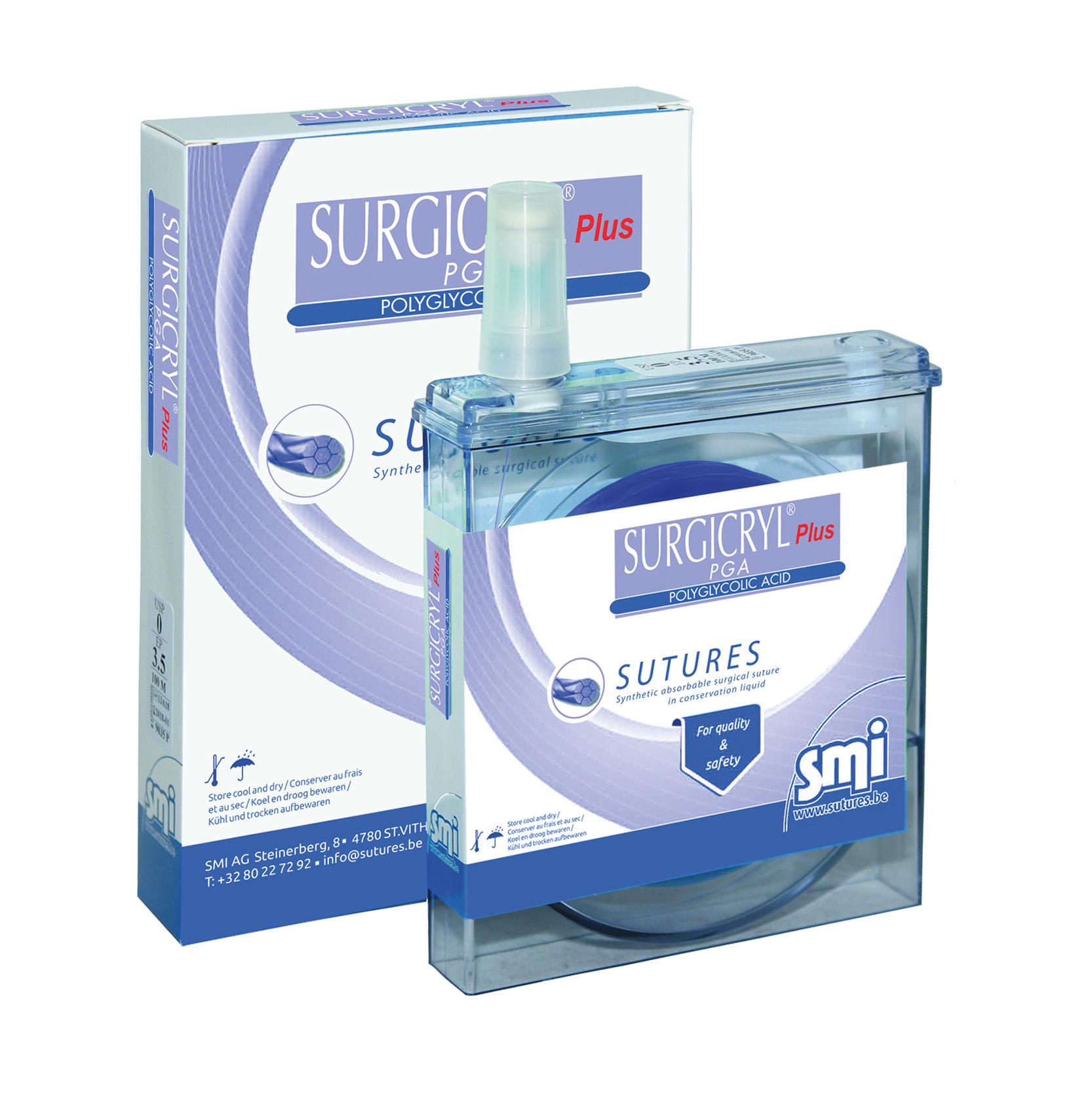 Surgicryl Plus USP 4/0, metr.1.5 15 m Flachspule mit Aufbewahrungsflüssigkeit Surgicryl Plus USP 4/0, metr.1.5 15 m Flachspule mit Aufbewahrungsflüssigkeit