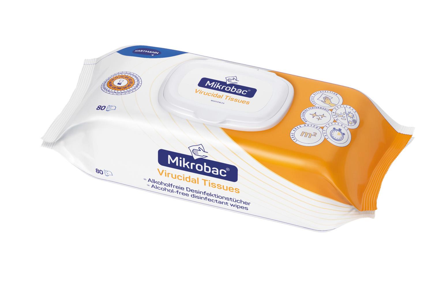 Mikrobac Virucidal Tissues Flow Pack mit 80 Tüchern Mikrobac Virucidal Tissues Flow Pack mit 80 Tüchern