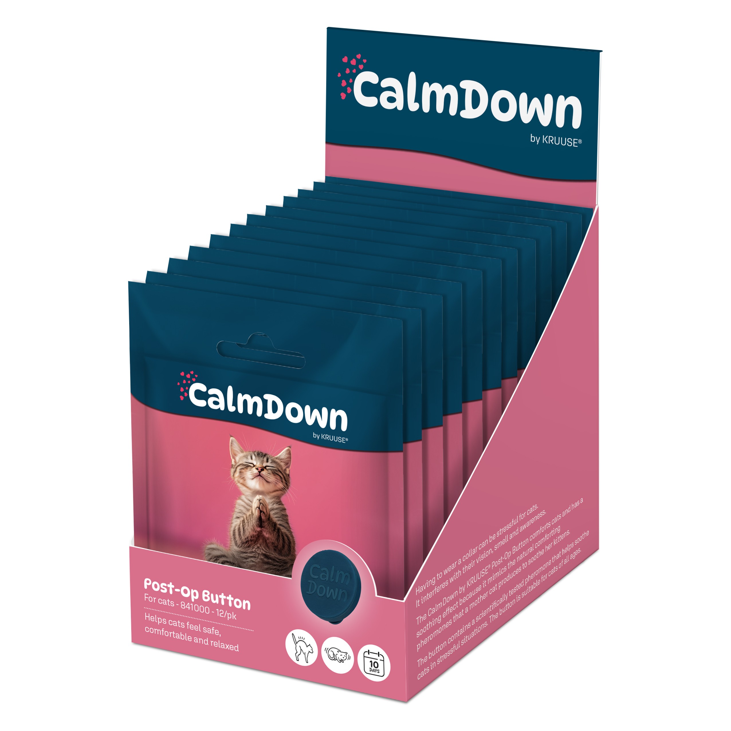 CalmDown By KRUUSE® Post-Op Knopf, Katze, 12 Stck. Tier, Katze, Säugetier, Haustier