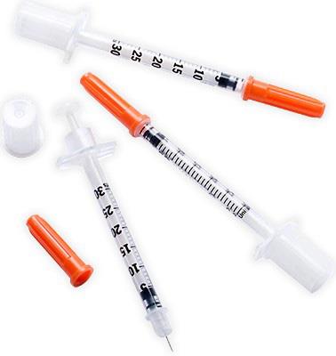 Insulinspritze U-100 8 mm, 0,5 ml, 100 Stück Insulinspritze U-100 8 mm, 0,5 ml, 100 Stück