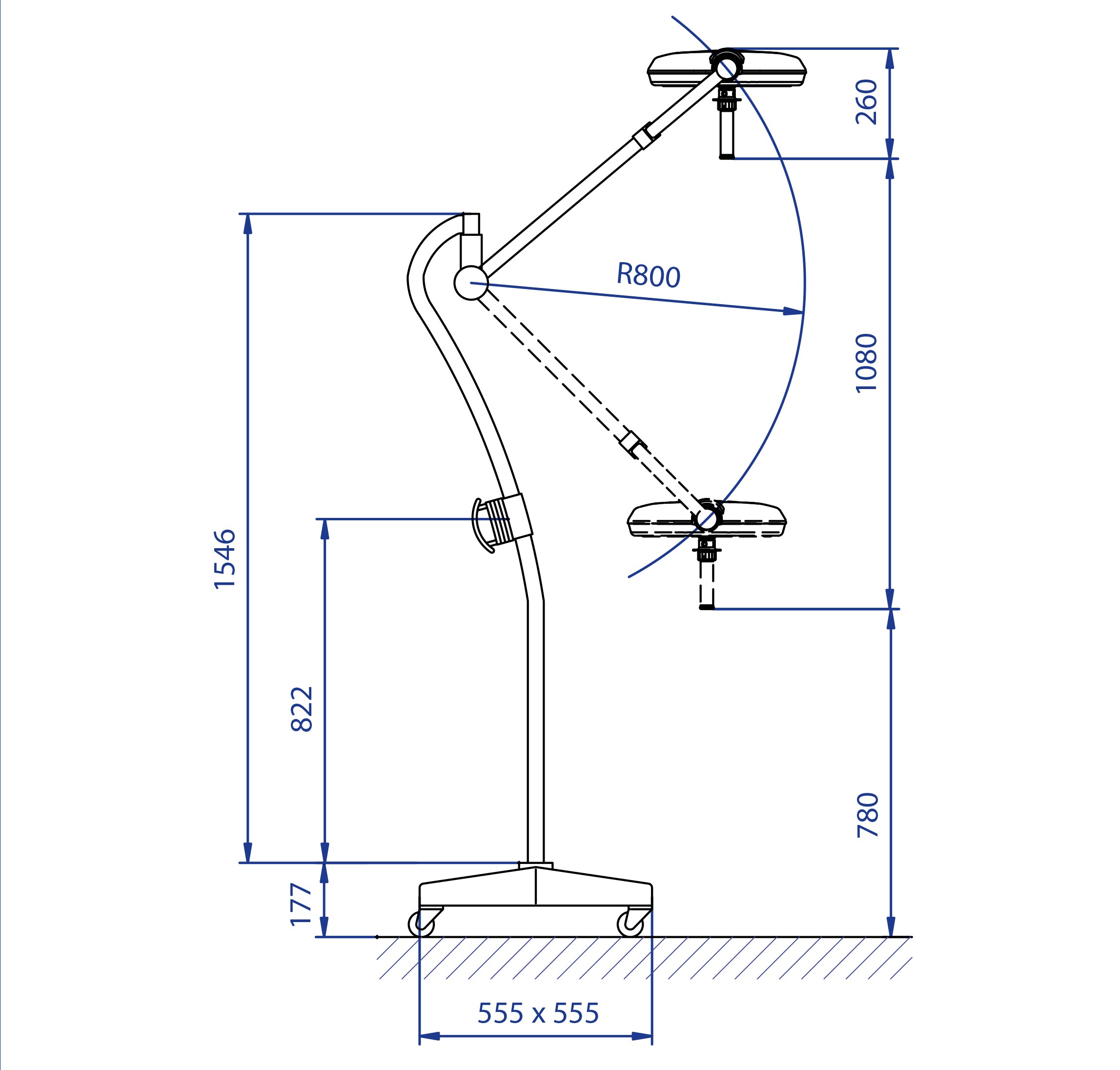  Verstellbar,  Seitenansicht,  Montagerahmen,  Diagramm,  Abmessungen