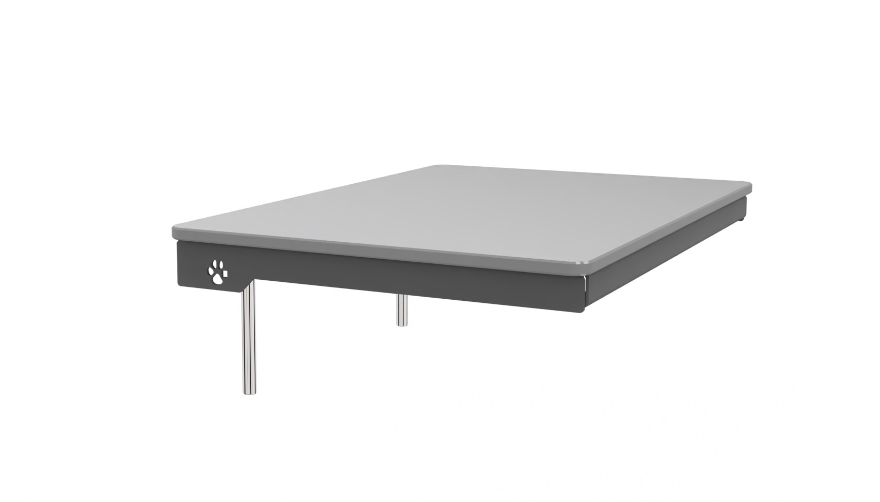 Hundebett, Tierbett, Sofa-Platte, graue Polsterung, Beine