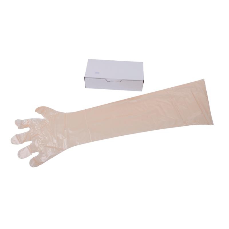 Kunststoffhandschuh, Einweghandschuh, Latexfreier Handschuh, Schutzhandschuh, Beige Handschuh