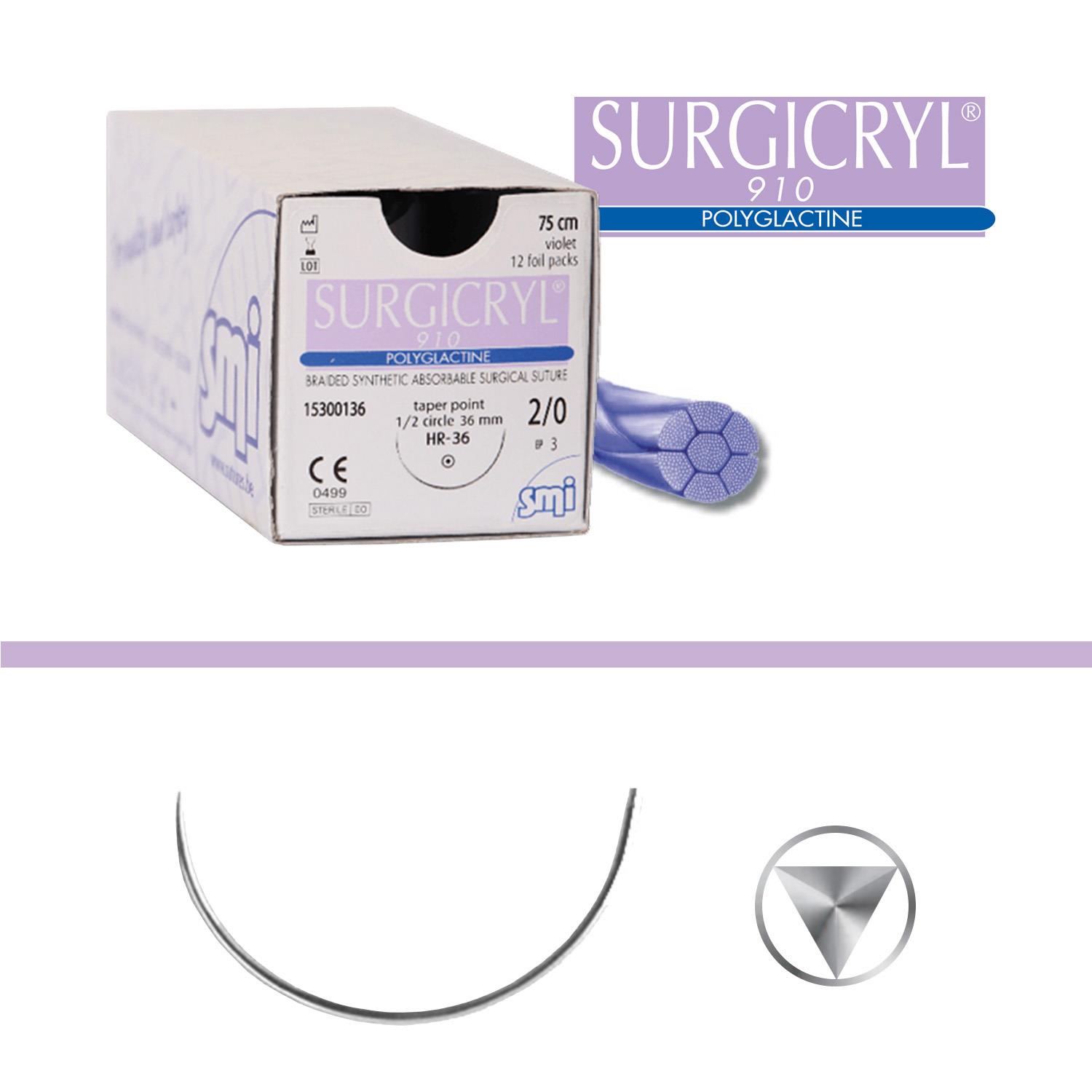Surgicryl 910, EP 4, USP 1, HRT36 90 cm 12 Stück Surgicryl 910, EP 4, USP 1, HRT36 90 cm 12 Stück