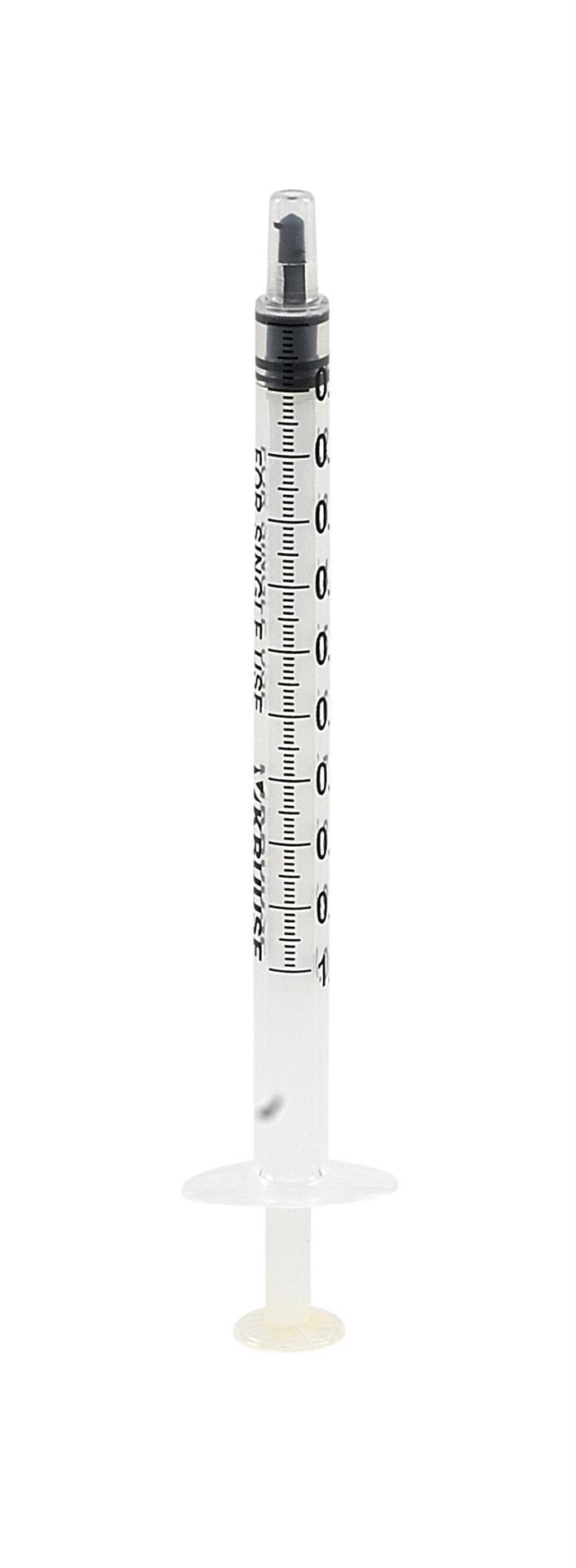 Einwegspritze mit Gummikolben 1 ml, mit Spardorn 100 Stück steril Einwegspritze mit Gummikolben 1 ml, mit Spardorn 100 Stück steril