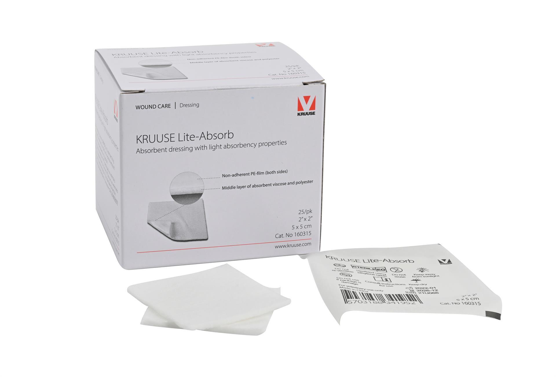 KRUUSE Lite-Absorb, 5 x 5 cm, 25 Stück KRUUSE Lite-Absorb, 5 x 5 cm, 25 Stück