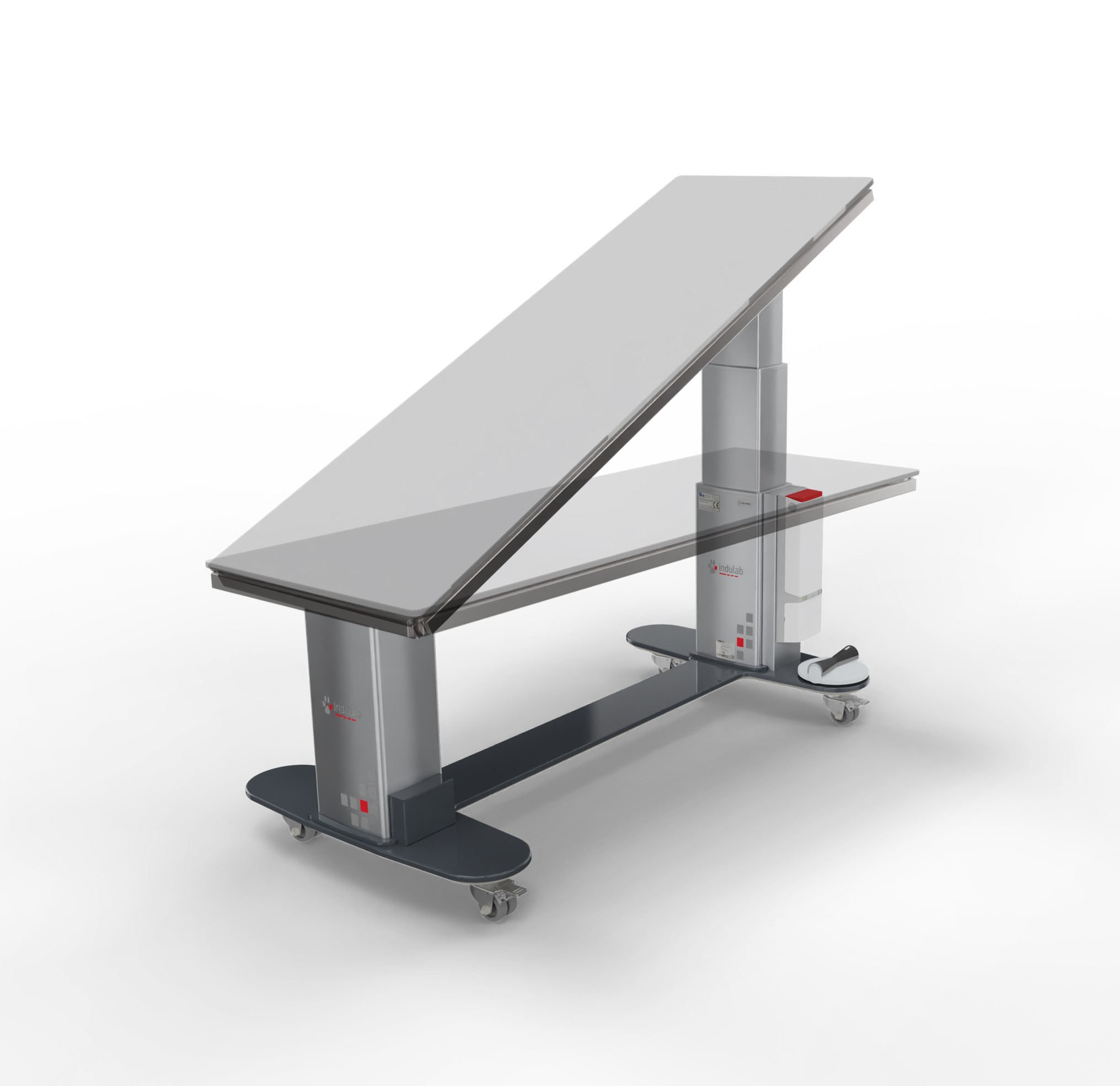 Verstellbarer Tisch, Chirurgischer Tisch, Neigbarer Tisch, Glänzende Oberfläche, Metallrahmen