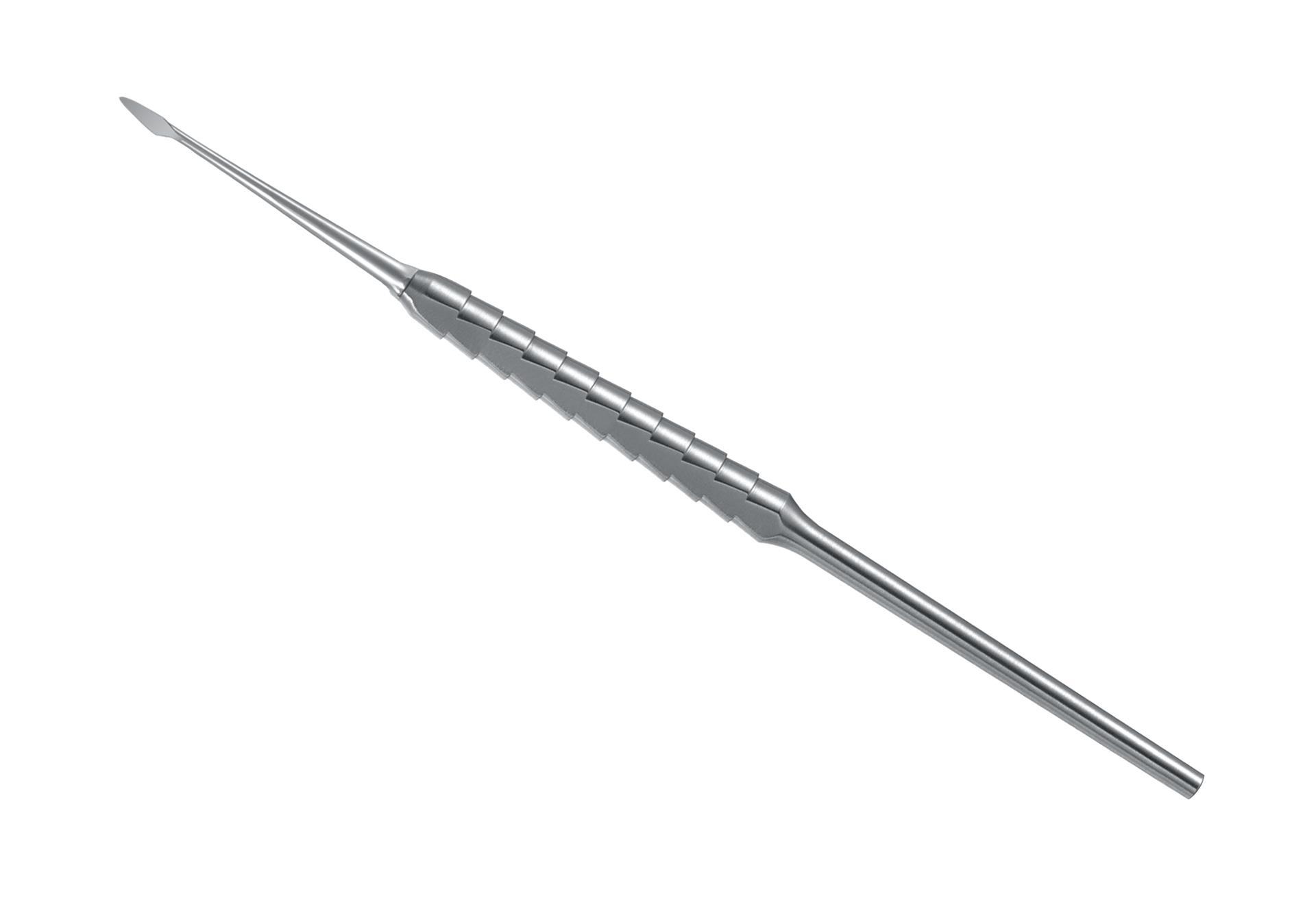 Approximal Desmotom, Fig. 0, gerade 3mm, ausw. m4x0,5, einendig im Zepf-Design-Schuppengriff Approximal Desmotom, Fig. 0, gerade 3mm, ausw. m4x0,5, einendig im Zepf-Design-Schuppengriff