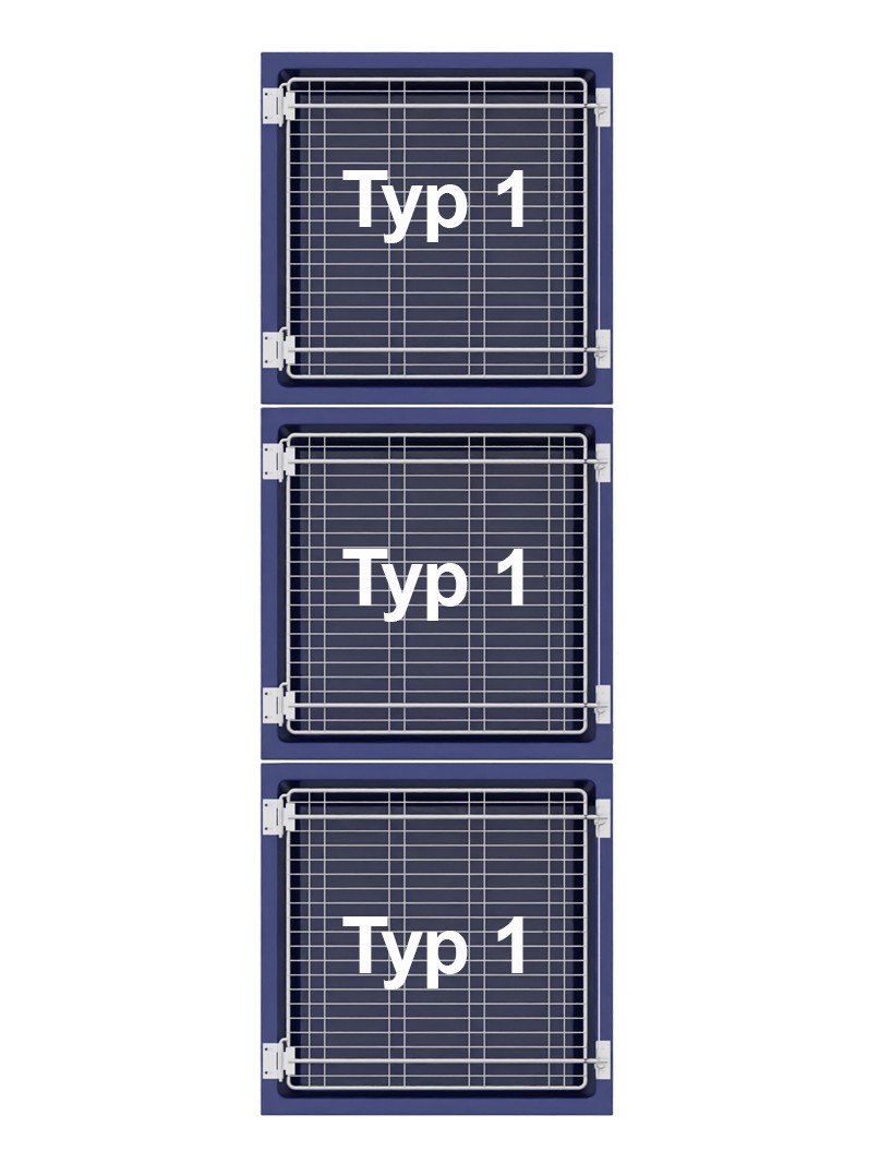 Schutzgitter, Metallgitter, Türgitter, Dunkelblauer Rahmen, Typ 1