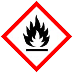 Flüssigkeit und Dampf leicht entzündbar. Gefahrgut-Icon