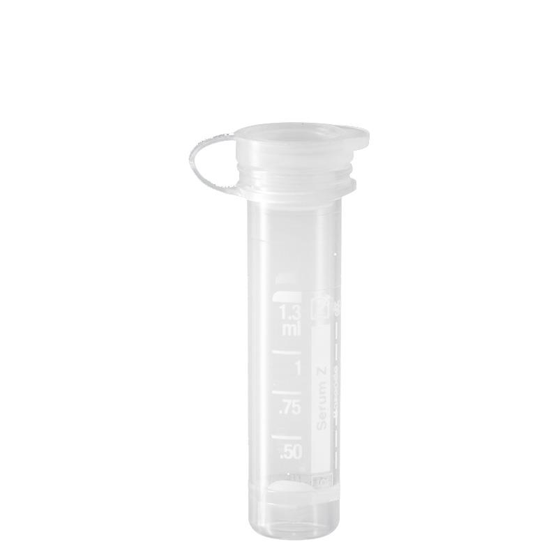 Mikro-Probengefäß 1,3 ml, PE-Softstopfen, Serum, mit Etikett, 100 Stück Mikro-Probengefäß 1,3 ml, PE-Softstopfen, Serum, mit Etikett, 100 Stück
