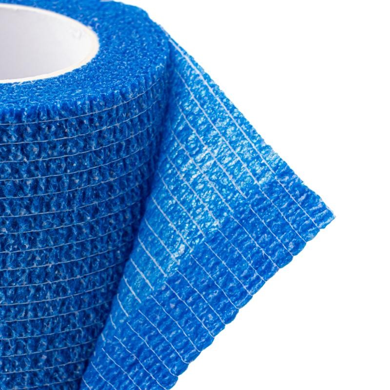 Selbsthaftende Bandage, Blau, Elastisch, Strukturierte Oberfläche, Rolle