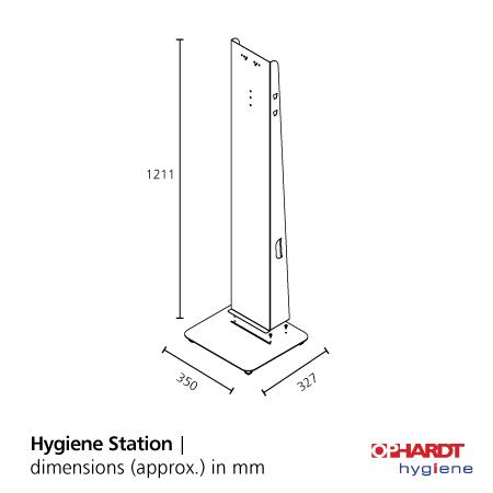 Hygiene Station E AFP, Säule ohne Spender und Auffangschale Hygiene Station E AFP, Säule ohne Spender und Auffangschale