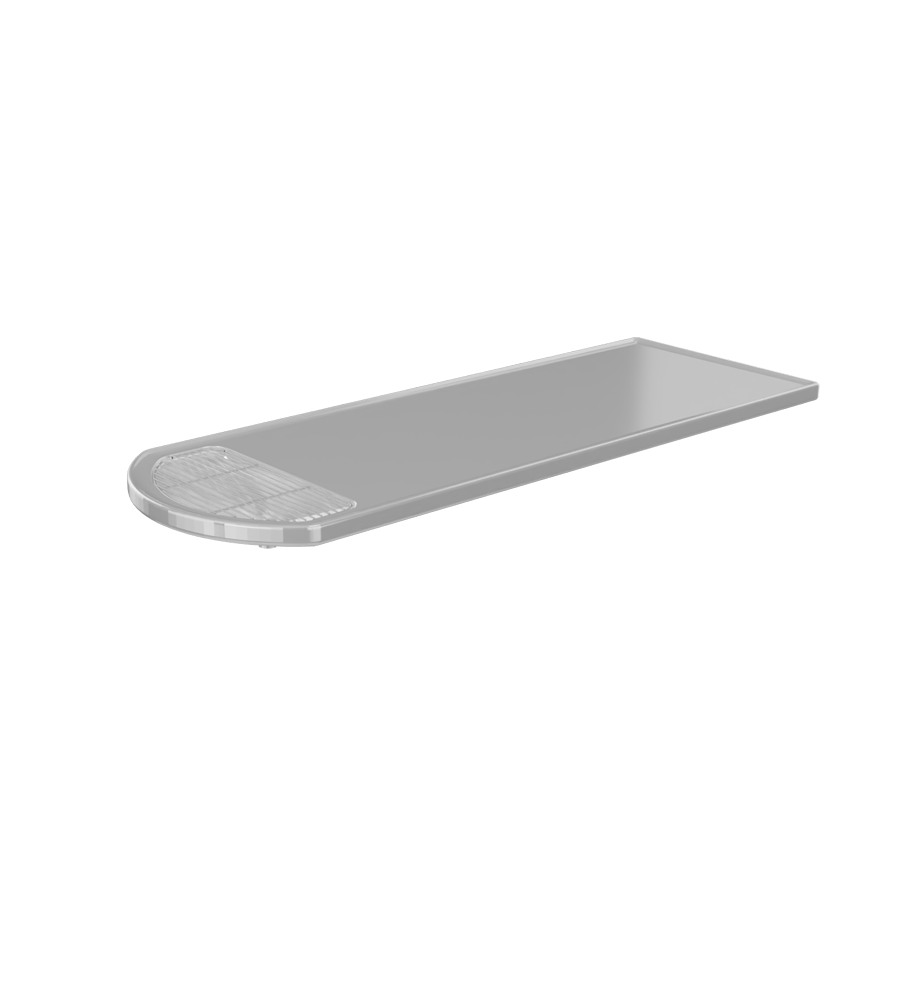 Dentaltischplatten aus GFK, weiß, mit Rand und Ablauf, verschiedene Gitter Dentaltischplatten aus GFK, weiß, mit Rand und Ablauf, verschiedene Gitter