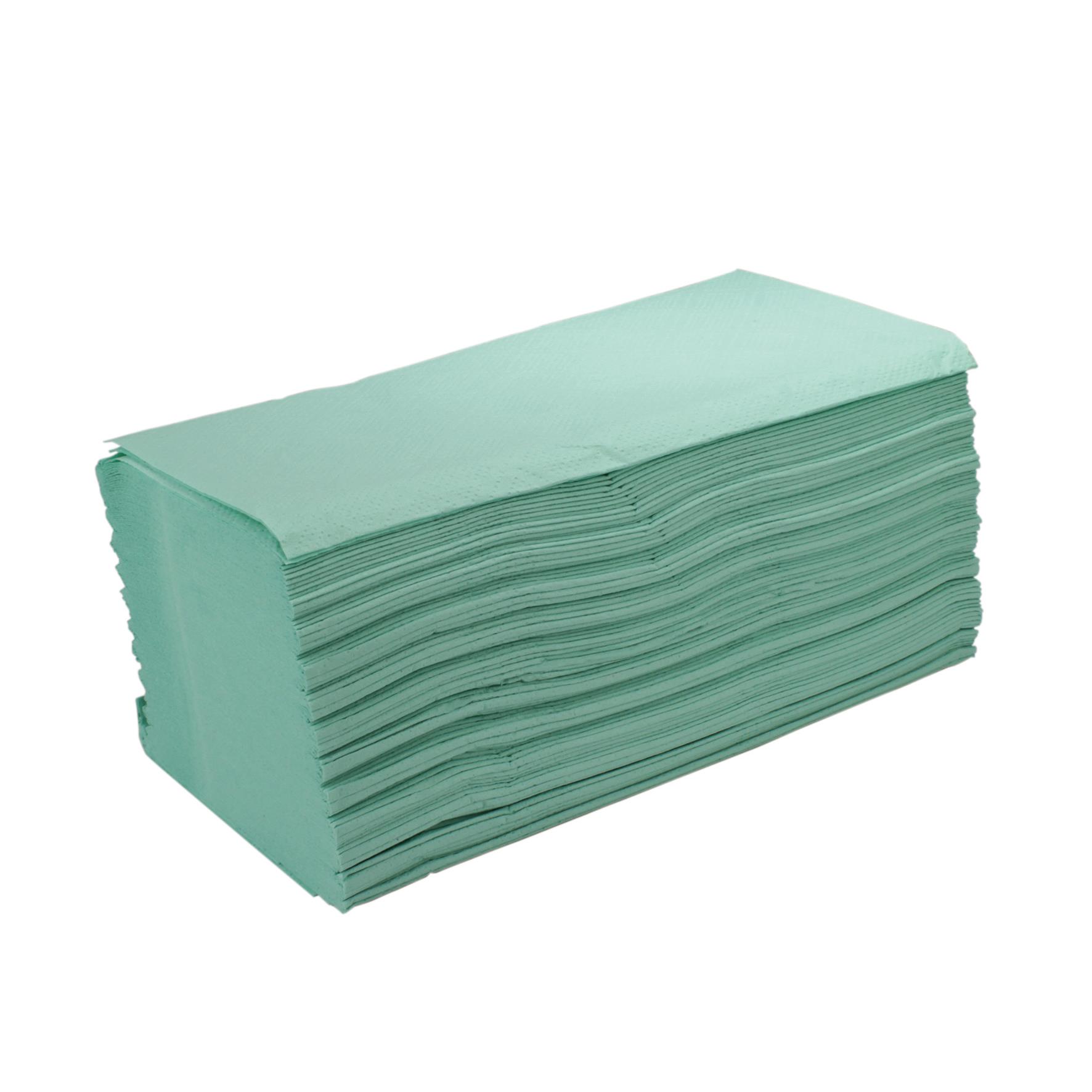 Falthandtücher, Tissue, grün, 2-lagig, 23.5 x 23 cm, ZZ-Faltung, 3200 Tücher Falthandtücher, Tissue, grün, 2-lagig, 23.5 x 23 cm, ZZ-Faltung, 3200 Tücher