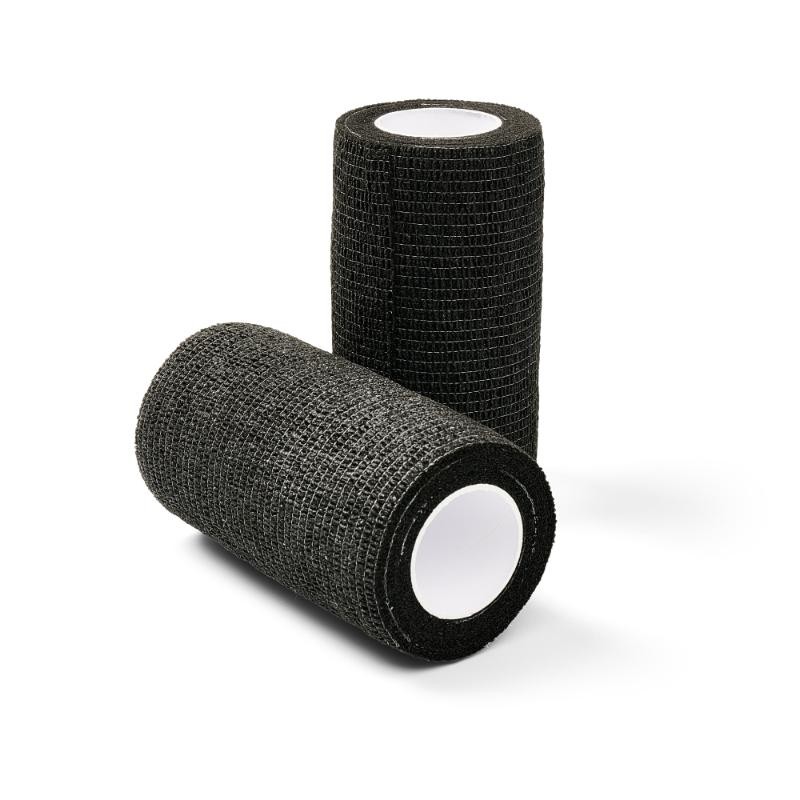 selbsthaftende Bandage, elastische Binde, schwarz, Gitterstruktur, Rolle