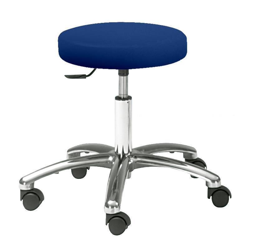 Drehrollhocker Sella-med Manus Midi mit weichen Rollen, Polsterfarbe: azurblau, mit Hebelauslös... Drehrollhocker Sella-med Manus Midi mit weichen Rollen, Polsterfarbe: azurblau, mit Hebelauslös...