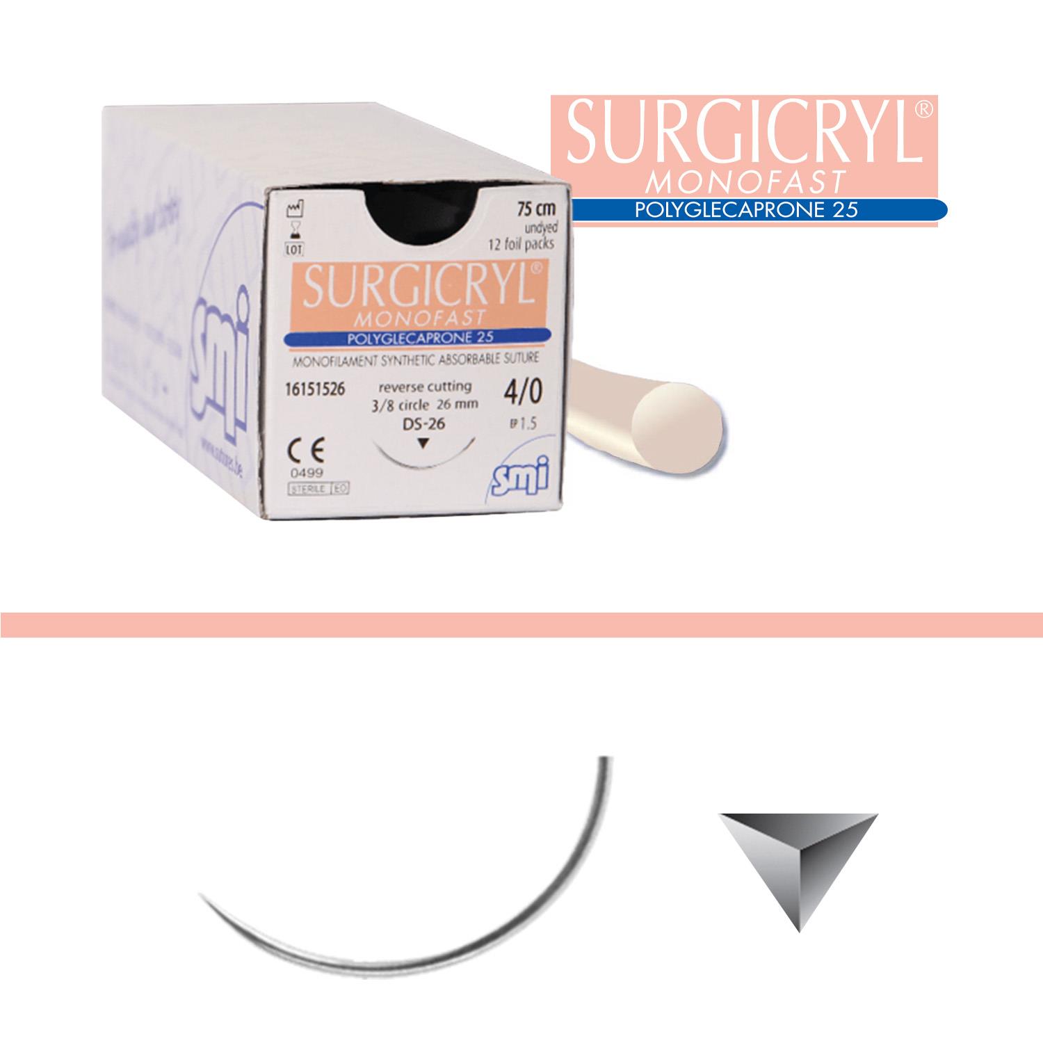 Surgicryl monofast DS12 USP 6/0 metr.0.7 45cm, 12 Stück