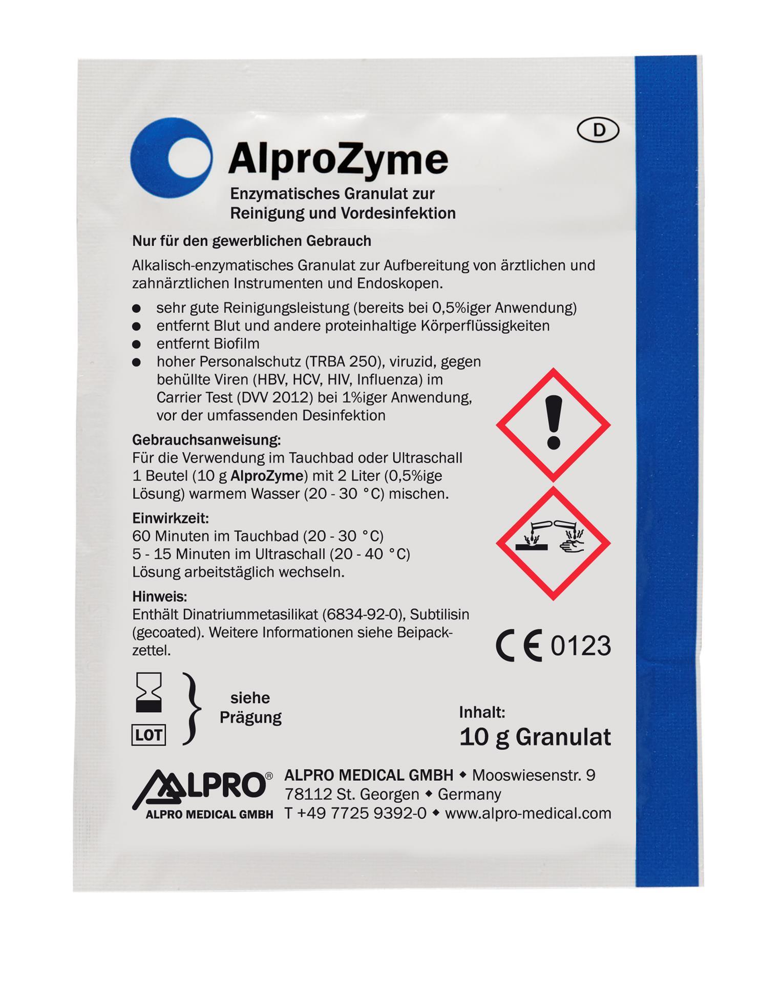 AlproZyme, 10g enzymatisches Reinigungsgranulat, 100 Stück AlproZyme, 10g enzymatisches Reinigungsgranulat, 100 Stück