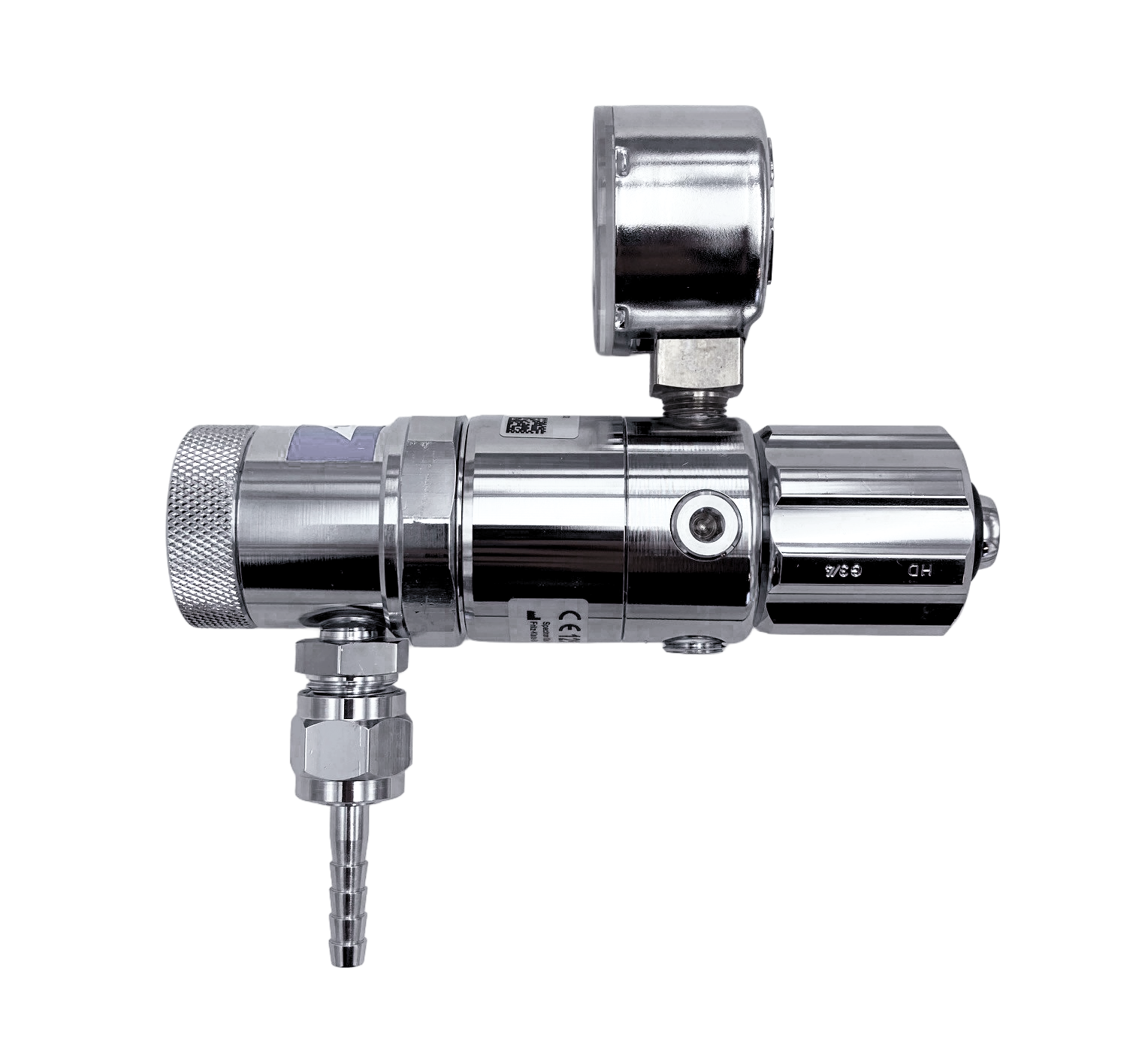 Druckregler, Manometer, Edelstahl, Schlauchanschluss