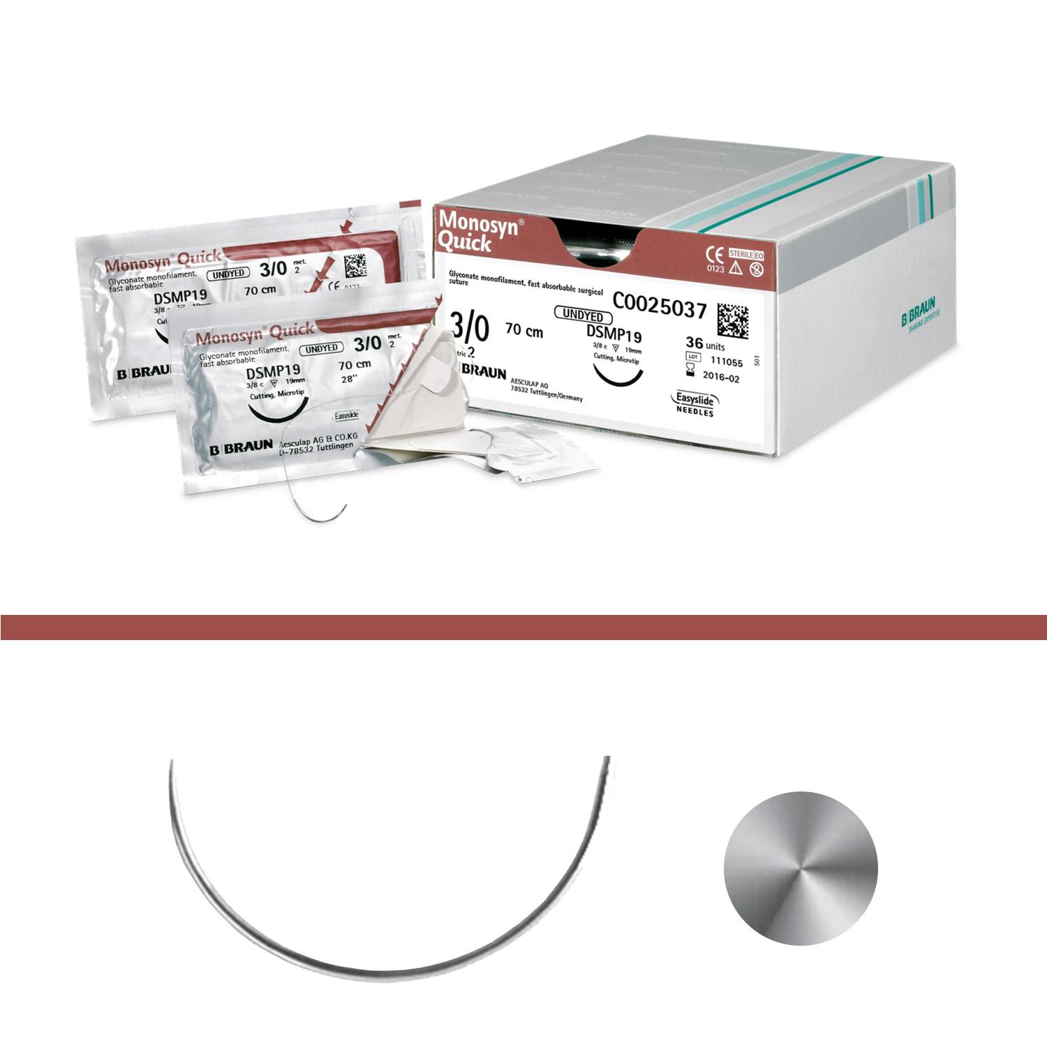 MONOSYN QUICK UNG. 5/0 (1) 70CM HR17 (M), 36 STÜCK C0025051