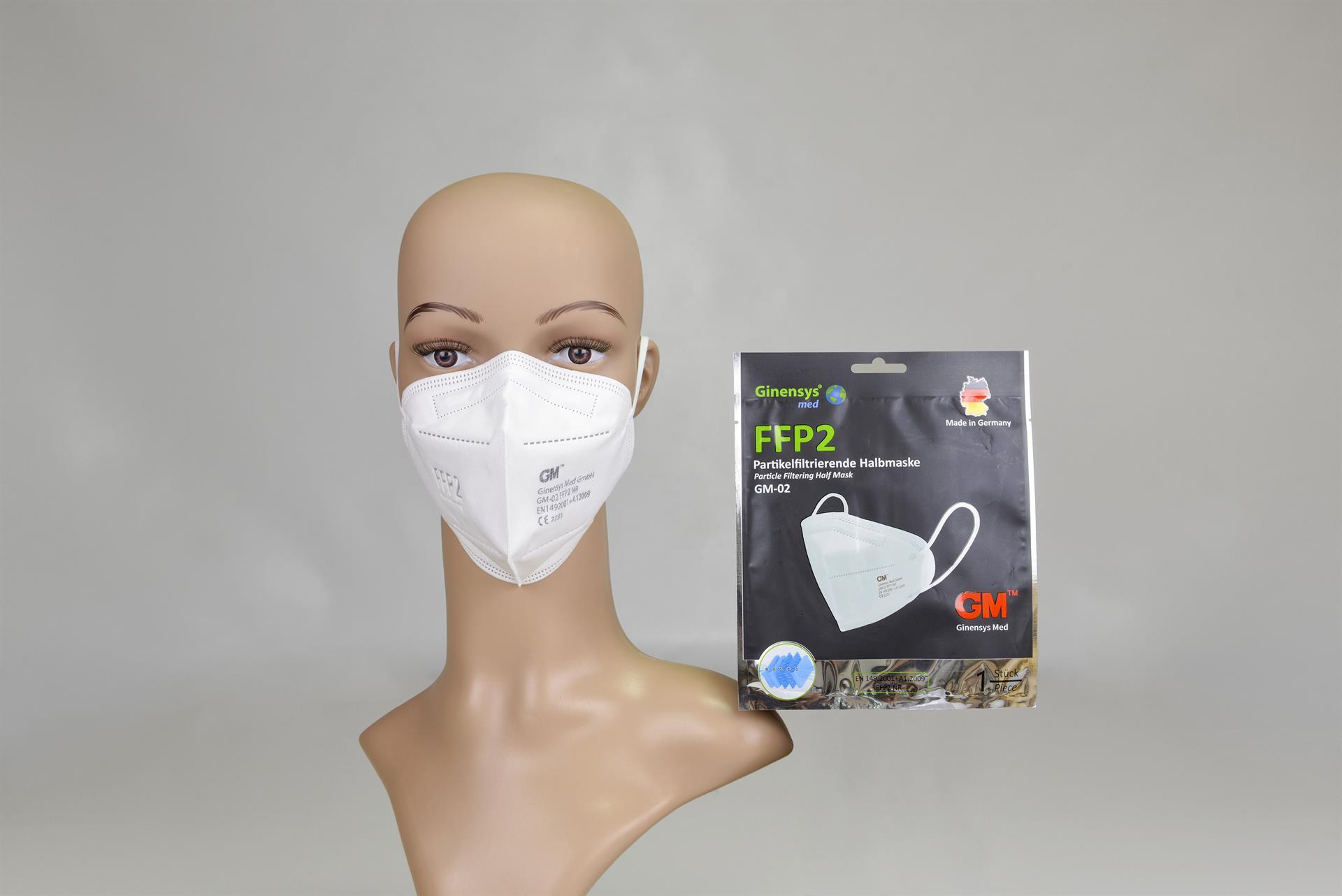 FFP2 Atemschutzmasken GM-02, 5-lagig weiß, 50 Stück FFP2 Atemschutzmasken GM-02, 5-lagig weiß, 50 Stück