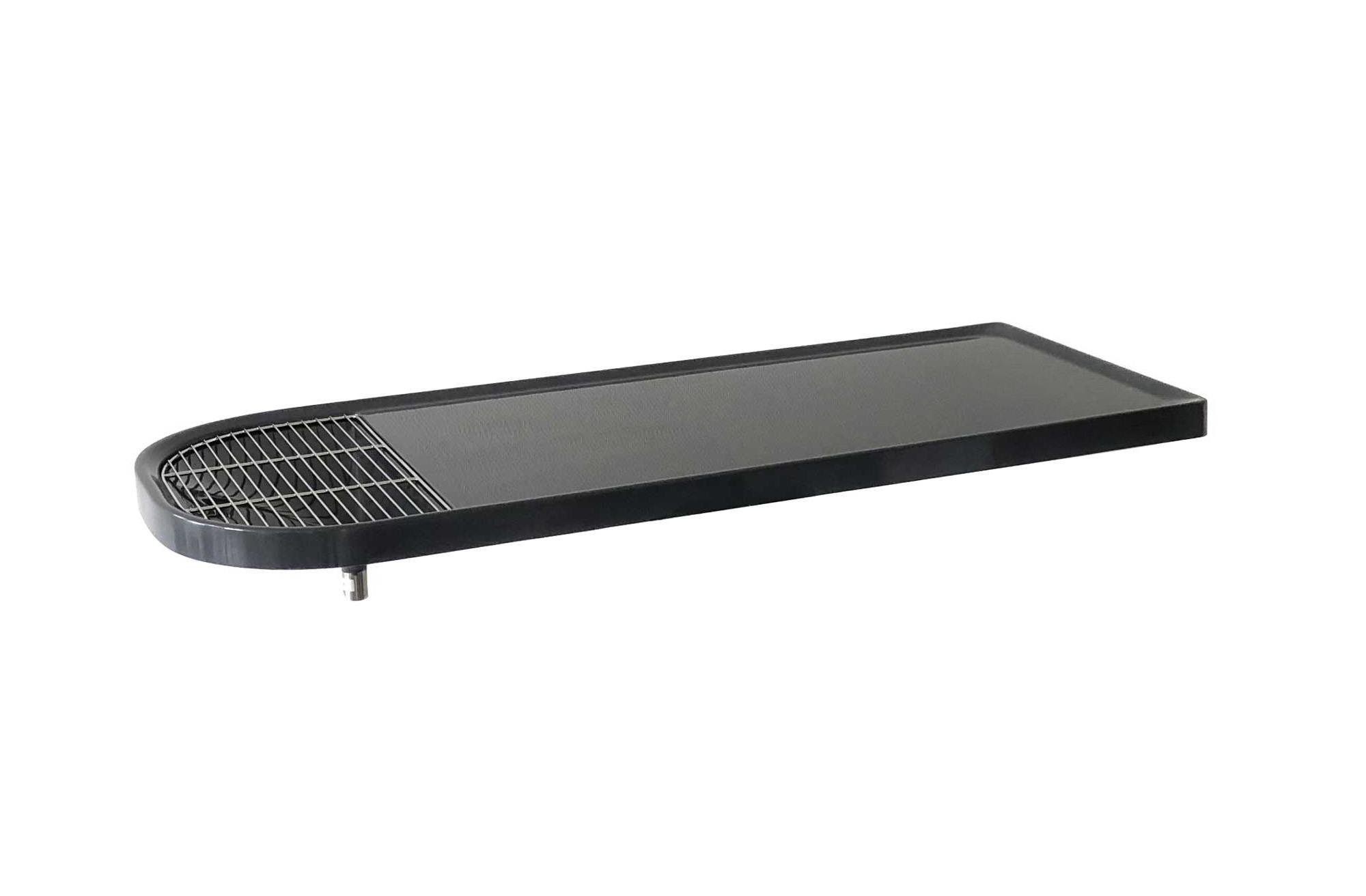 Indulab Dentaltischplatte GFK kurz schiefergrau mit Rand und Ablauf 125x50cm und integriertem POM Gitter Kunststoffeinsatz Indulab Dentaltischplatte GFK kurz schiefergrau mit Rand und Ablauf 125x50cm und integriertem POM Gitter Kunststoffeinsatz