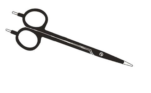 POWERSTAR Bipolare Schere Metzenbaum mit Präzisionsspitze, gebogene Branchen, Länge 140 mm