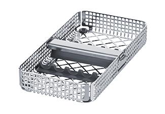 Waschrahmen 1/3 für 5 Instrumente, mit 2 Silikonstreifen und Niederhalter, 178 x 90 x 24 mm Waschrahmen 1/3 für 5 Instrumente, mit 2 Silikonstreifen und Niederhalter, 178 x 90 x 24 mm