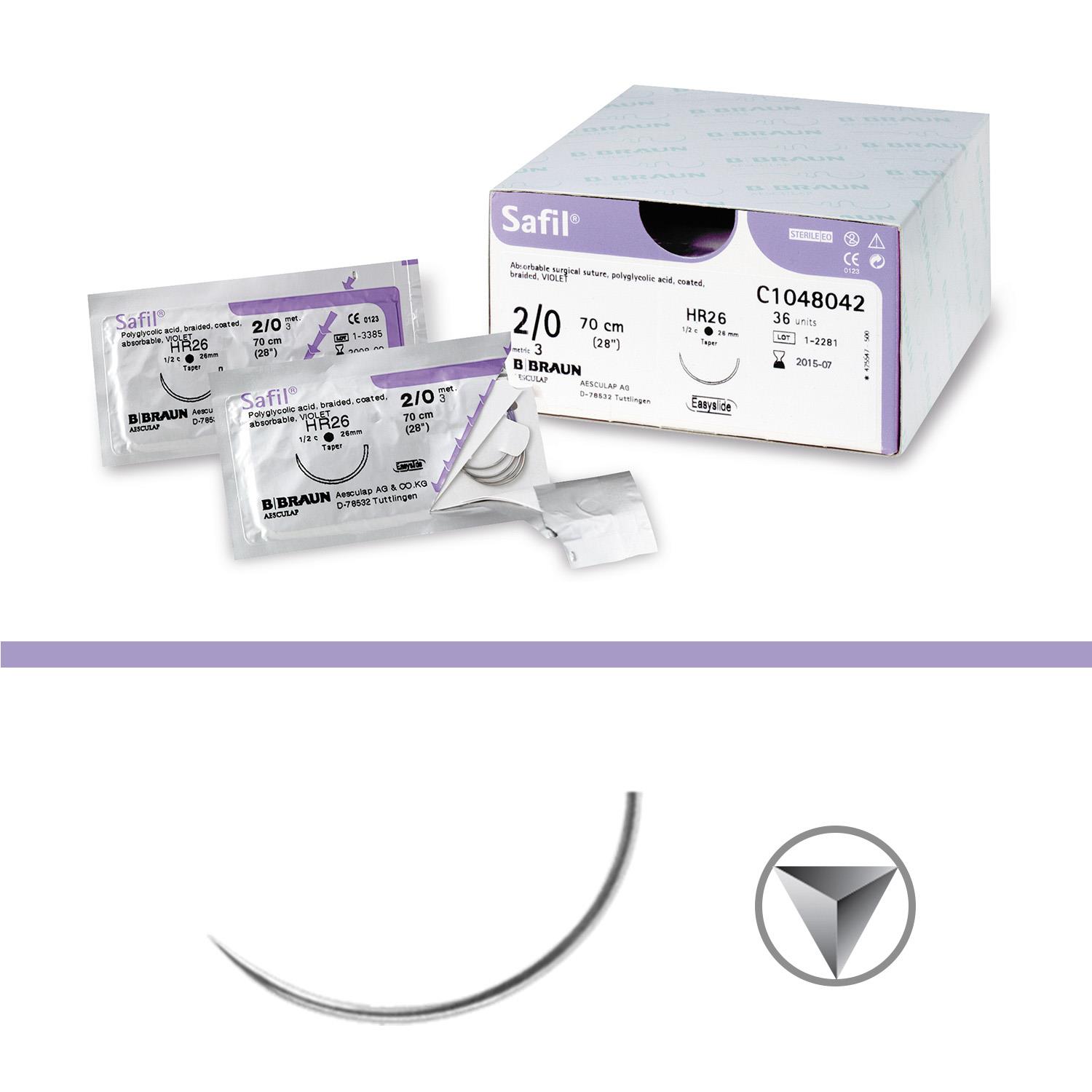 SAFIL VIOLETT 6/0 (0,7) 45CM 2XVLM8 (M), 12 STÜCK SAFIL VIOLETT 6/0 (0,7) 45CM 2XVLM8 (M), 12 STÜCK